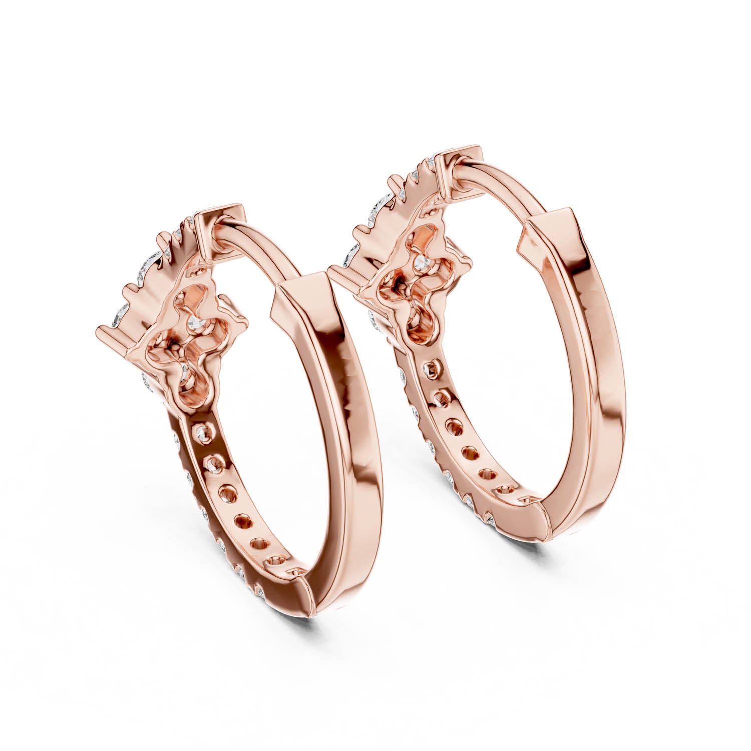 .54 Ct. Diamond Cluster Drop Earrings with Pavé Hoop Design (320) 11