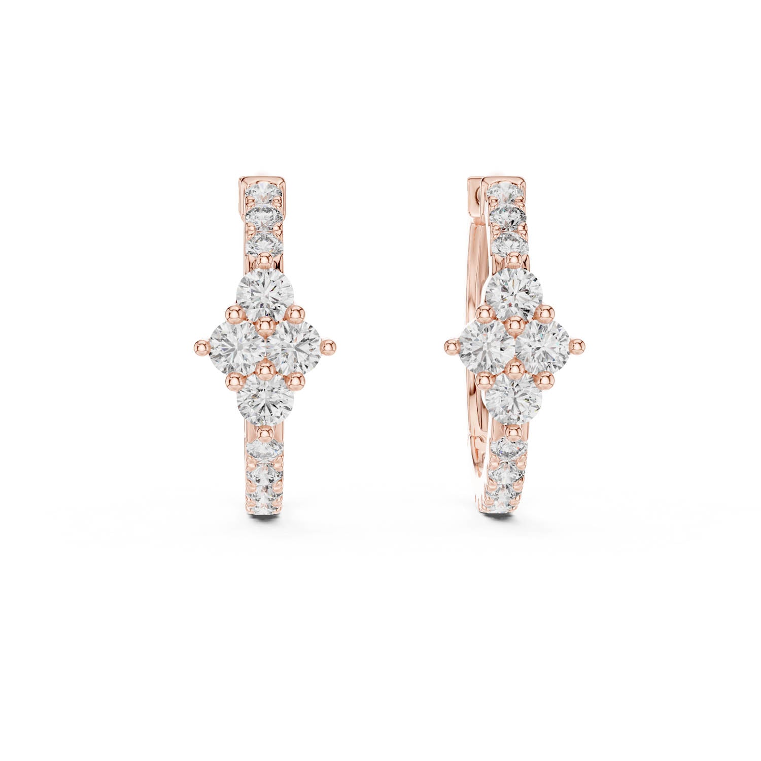 .54 Ct. Diamond Cluster Drop Earrings with Pavé Hoop Design (320) 12