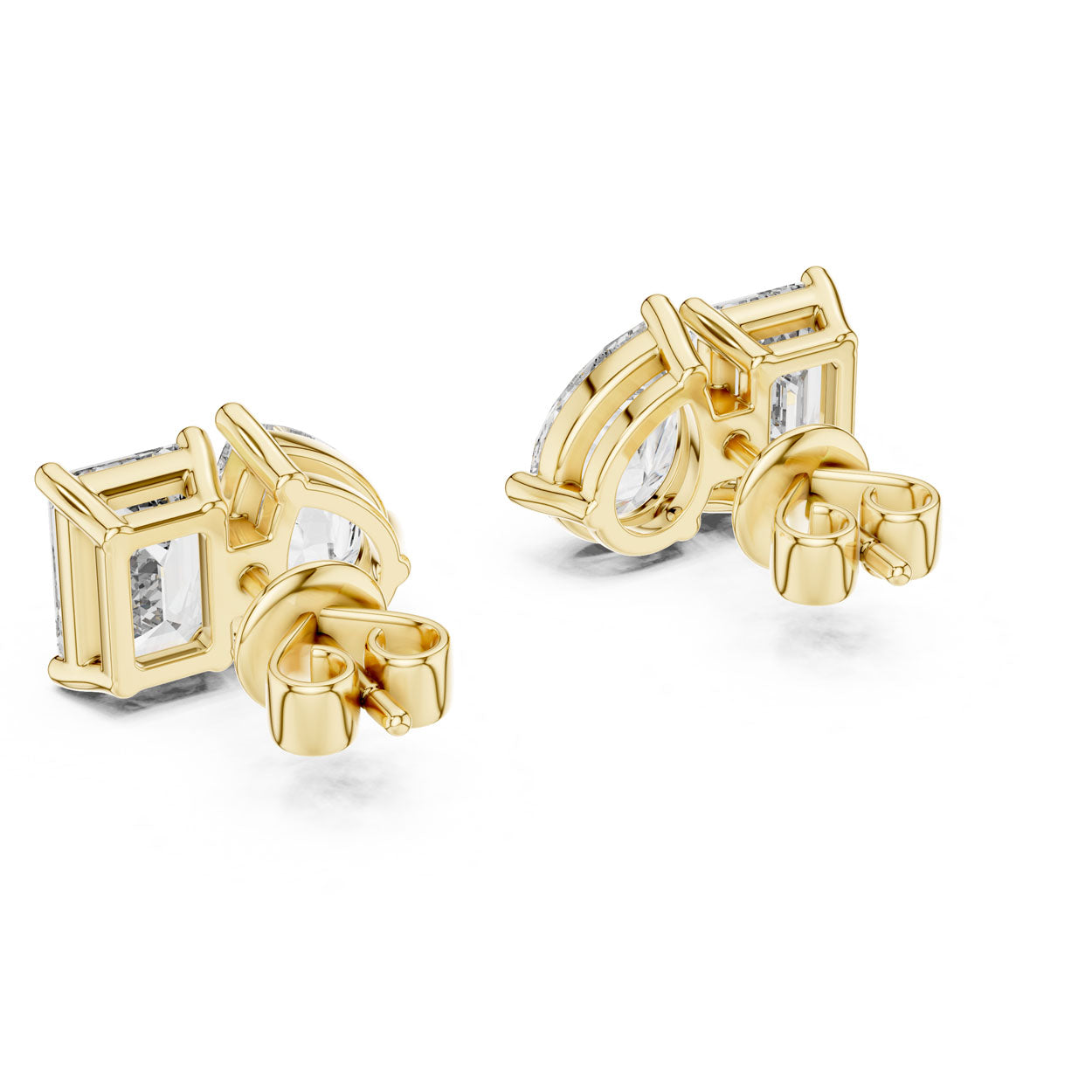 3.60 Ct. Emerald and Pear Diamond Toi et Moi Earrings (32) 4