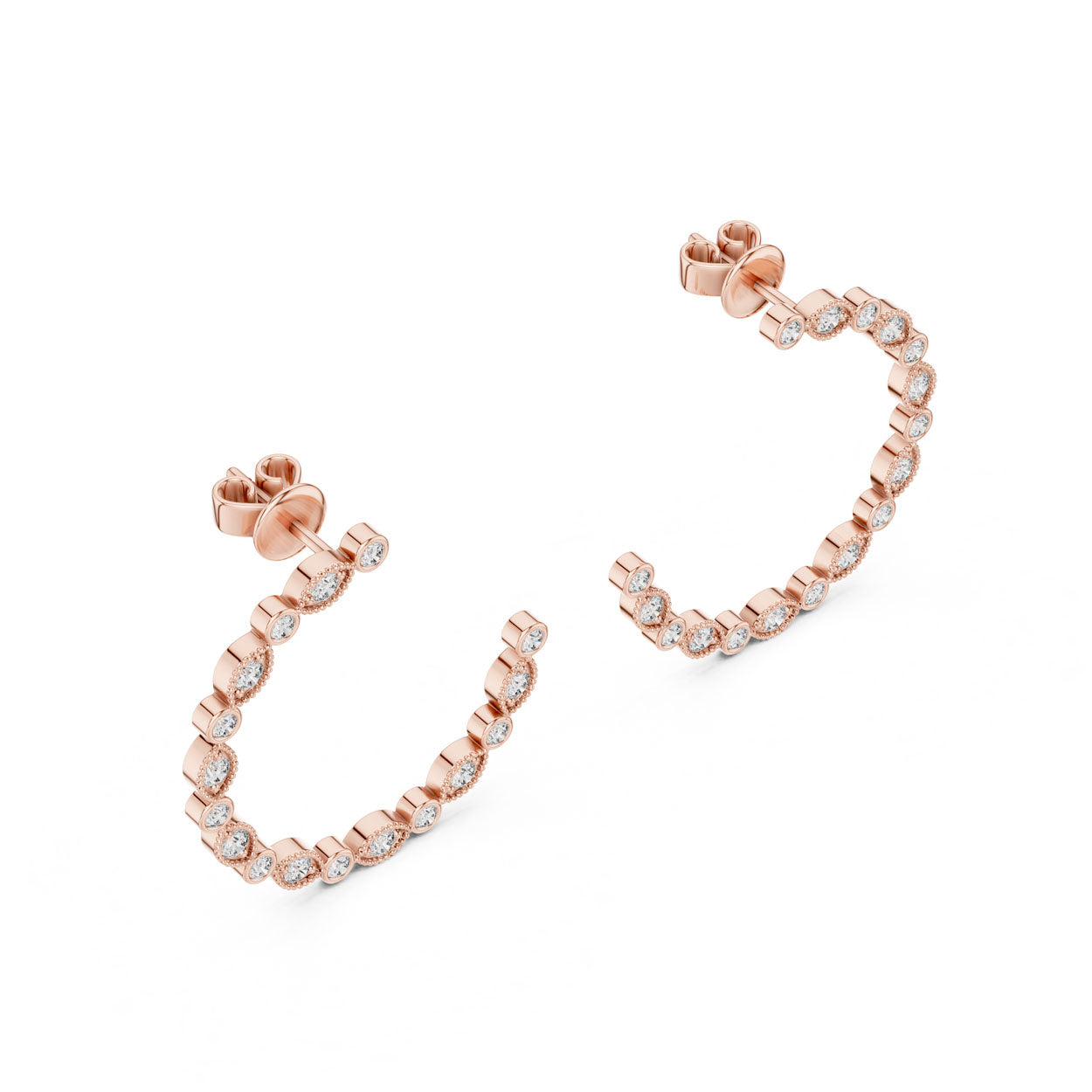 .36 Ct. Round Cut Diamond Half-Circle Earrings (332) 6