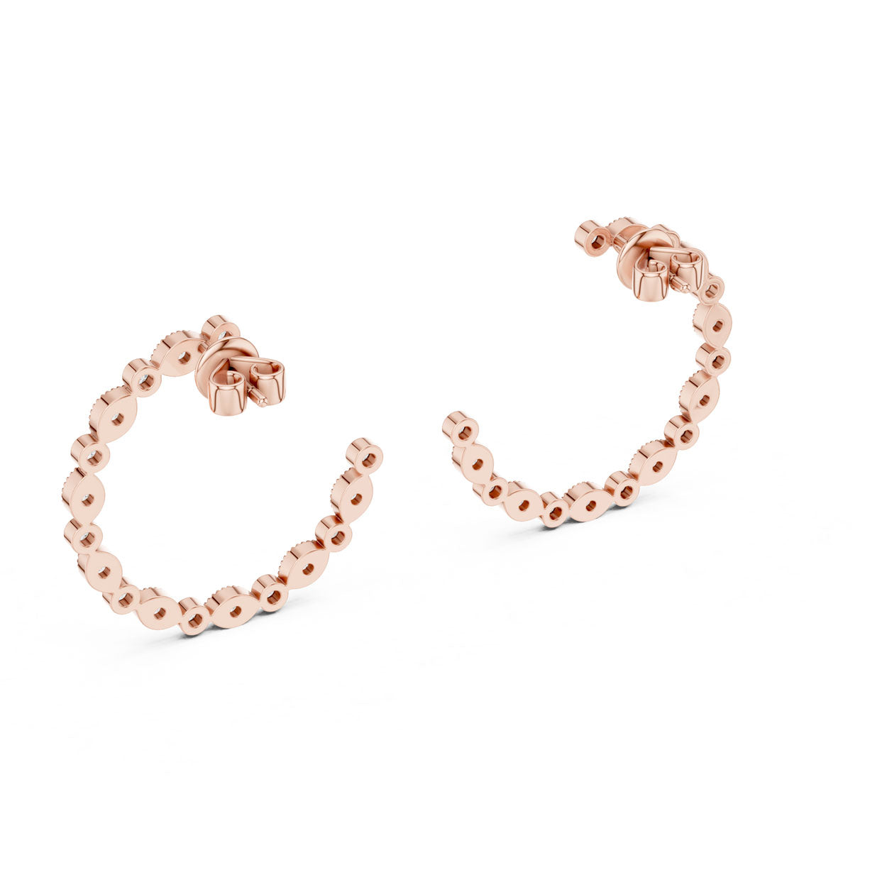 .36 Ct. Round Cut Diamond Half-Circle Earrings (332) 9
