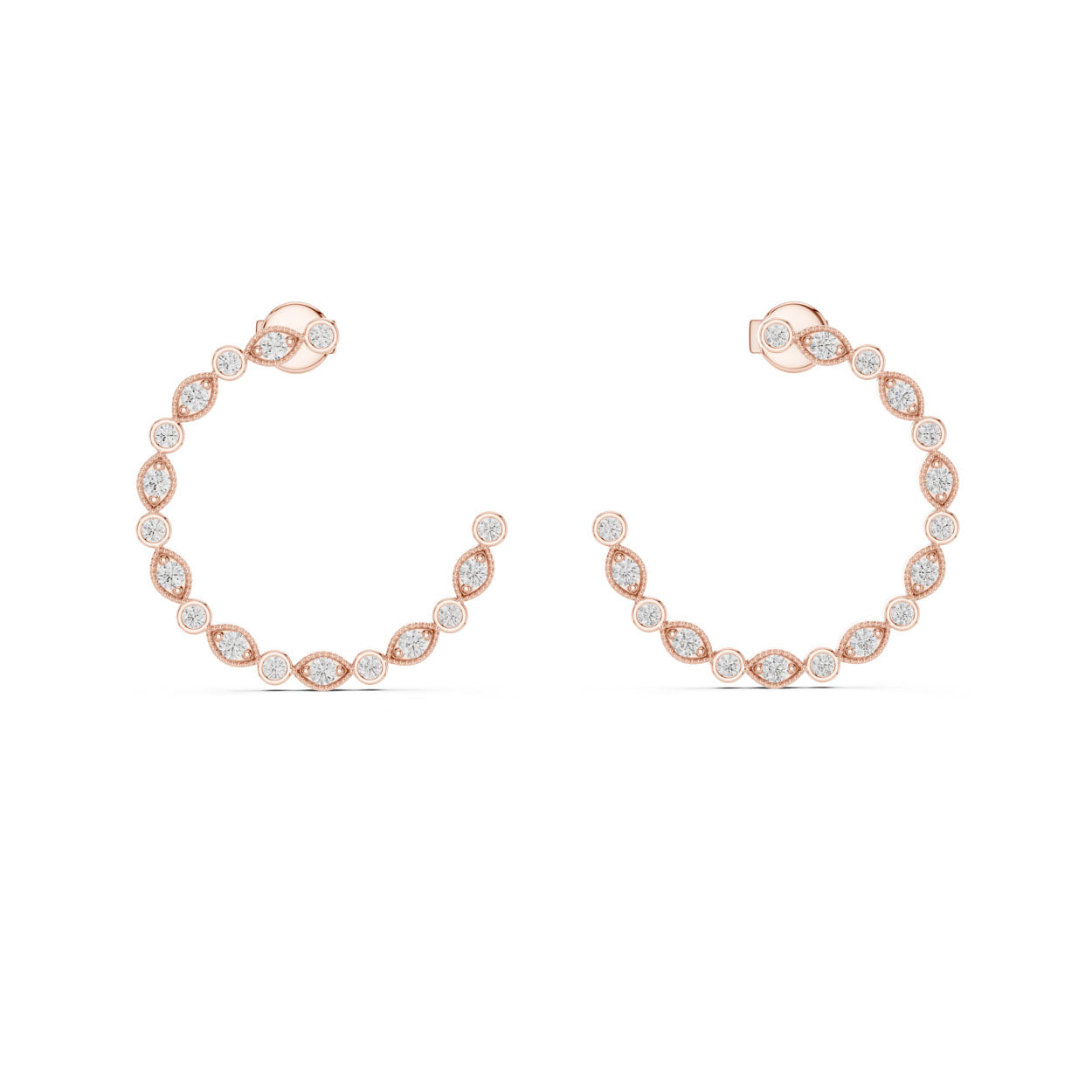 .36 Ct. Round Cut Diamond Half-Circle Earrings (332) 5