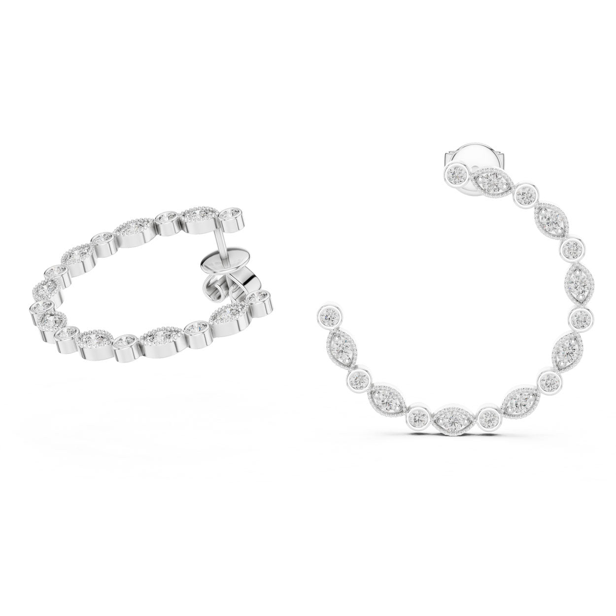 .36 Ct. Round Cut Diamond Half-Circle Earrings (332) 10
