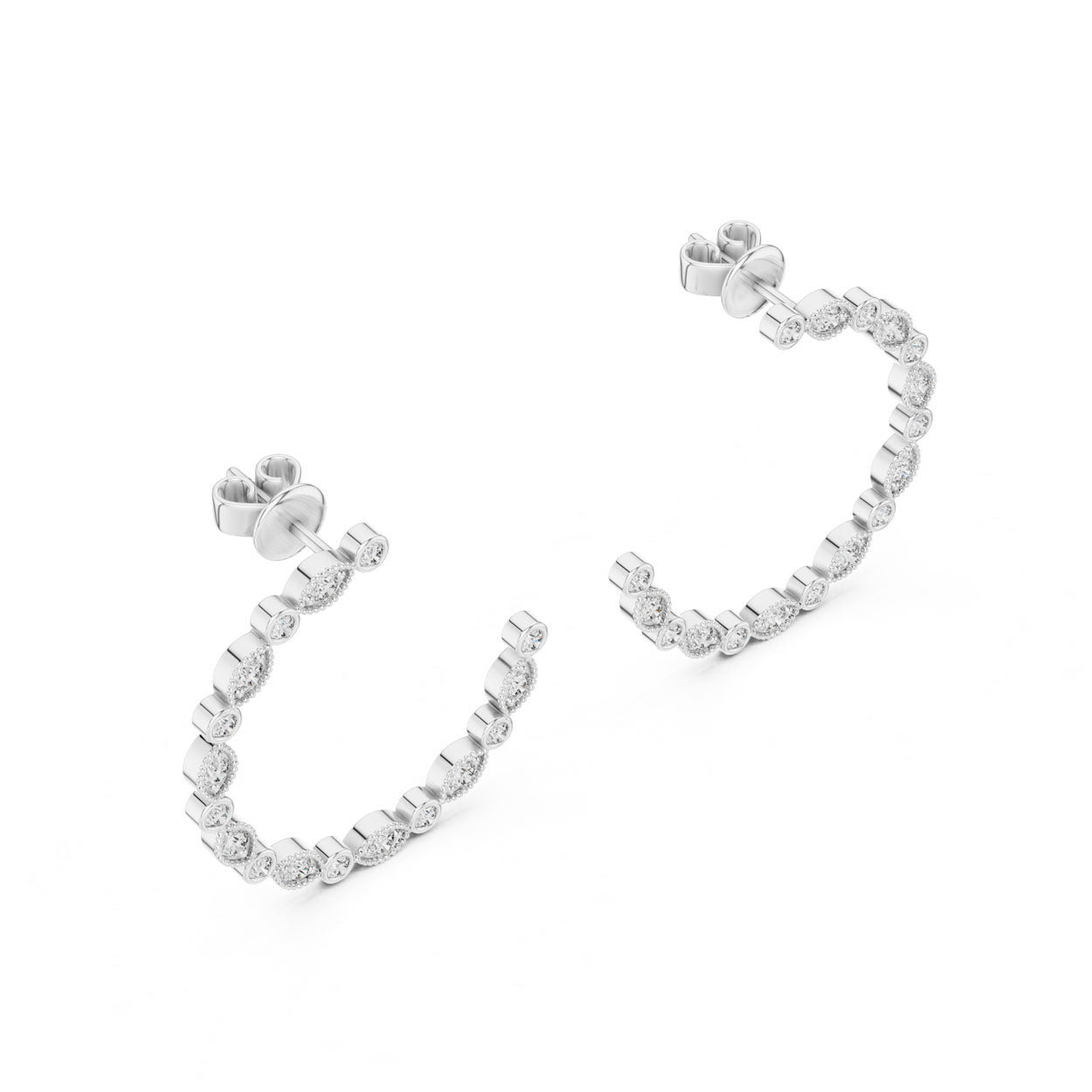 .36 Ct. Round Cut Diamond Half-Circle Earrings (332) 7