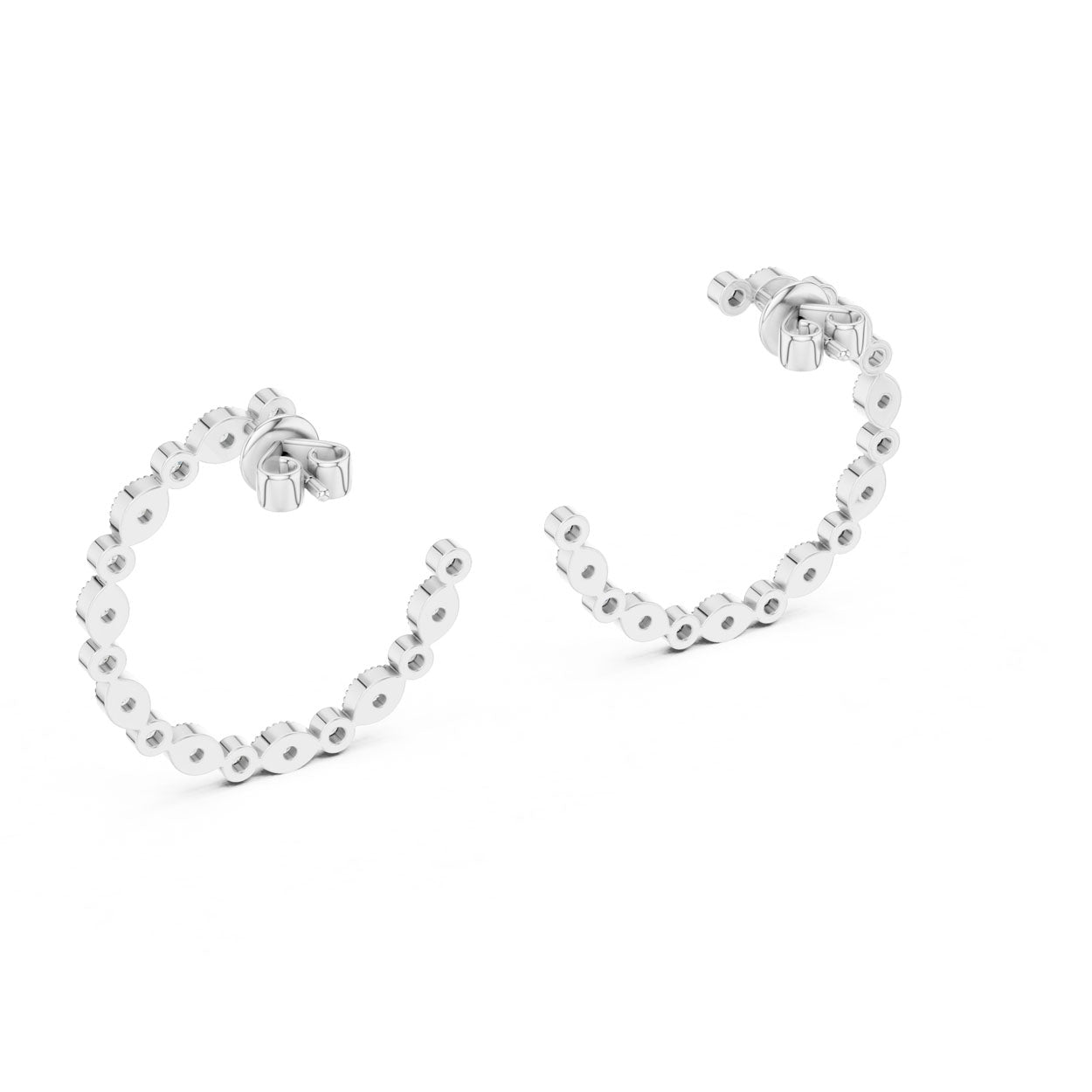 .36 Ct. Round Cut Diamond Half-Circle Earrings (332) 8