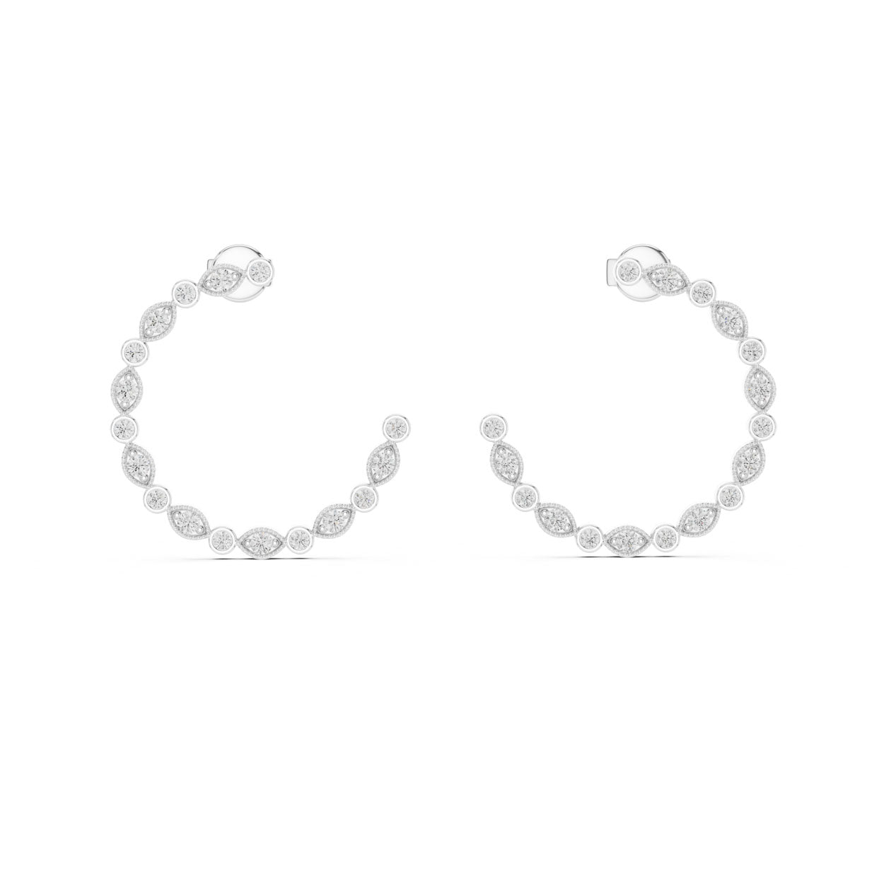 .36 Ct. Round Cut Diamond Half-Circle Earrings (332)