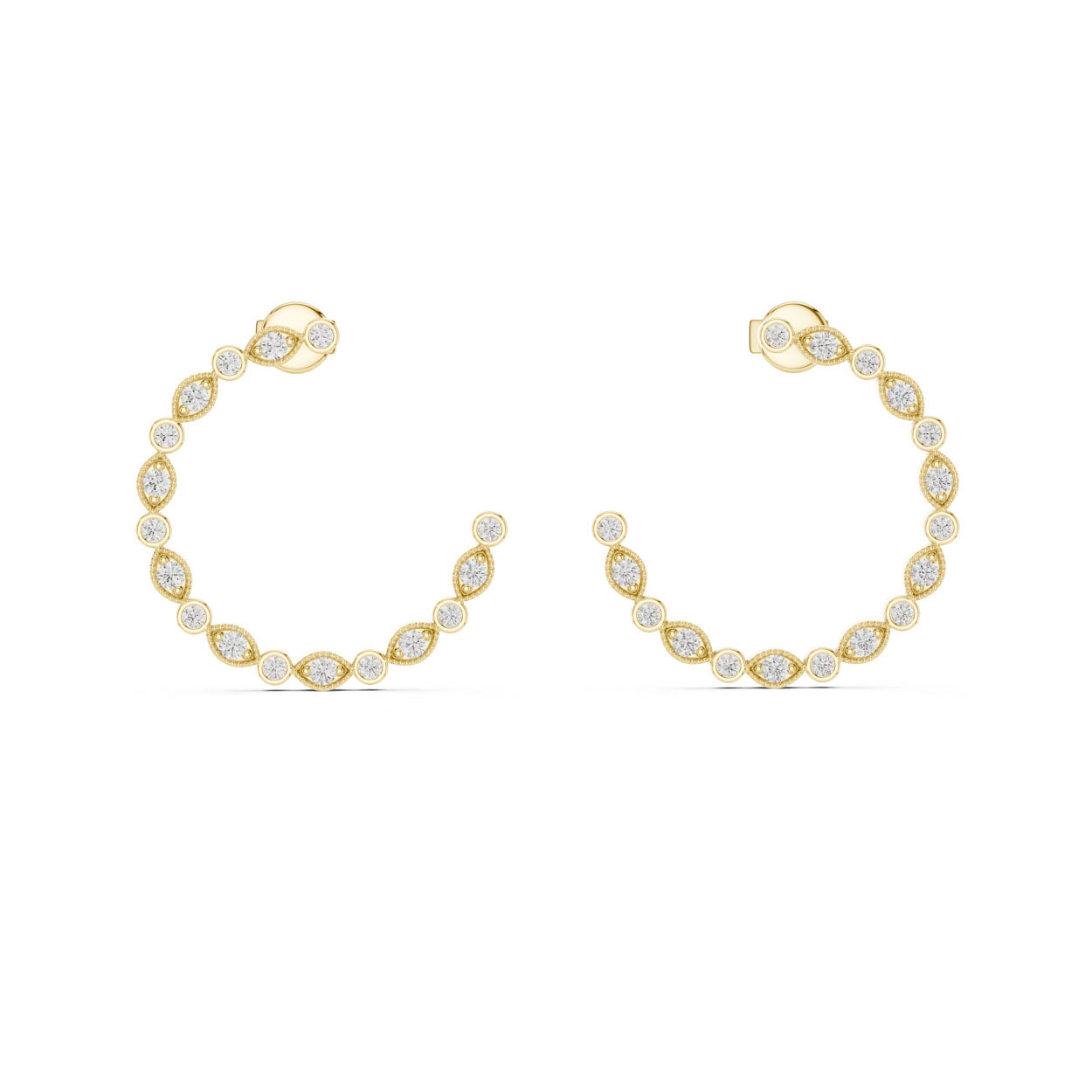 .36 Ct. Round Cut Diamond Half-Circle Earrings (332) 4