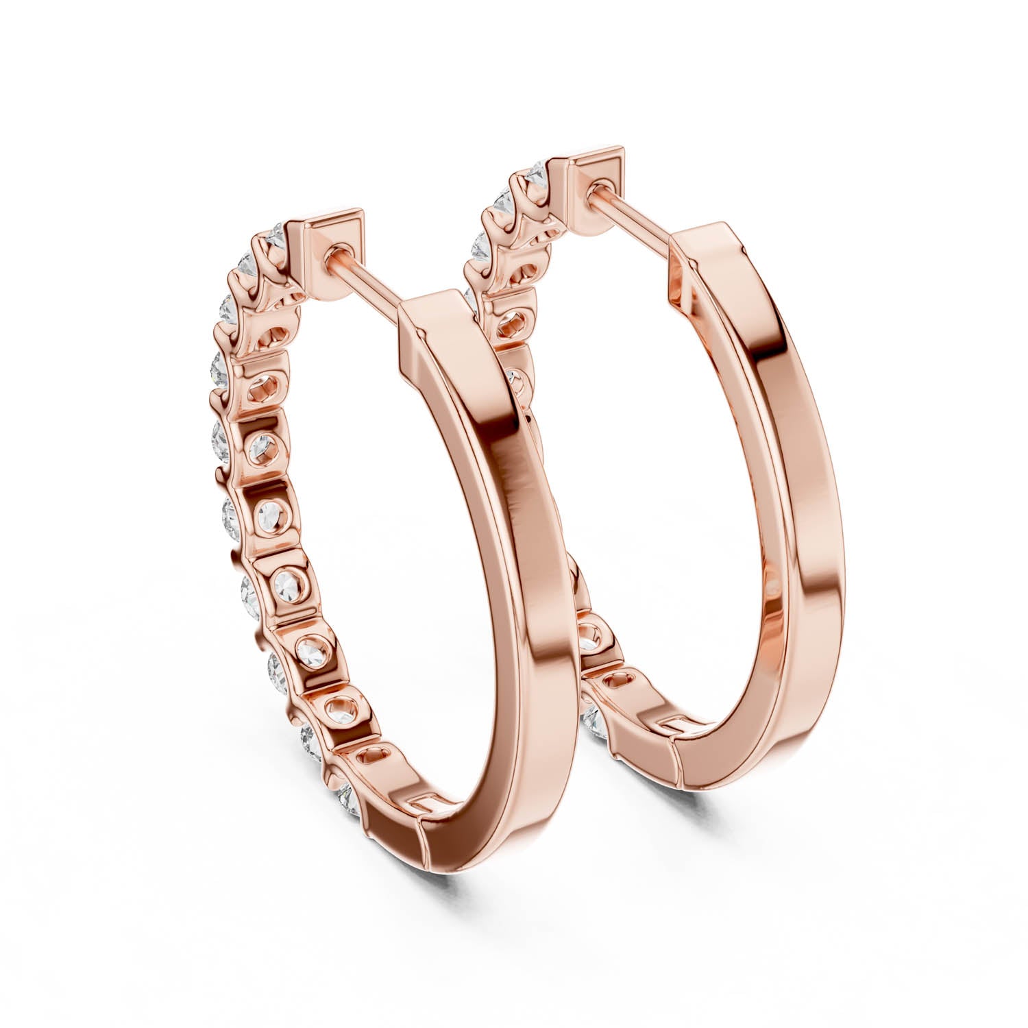 .60 Ct. Diamond Hoop Earrings with Shared Prong Setting (362) 11