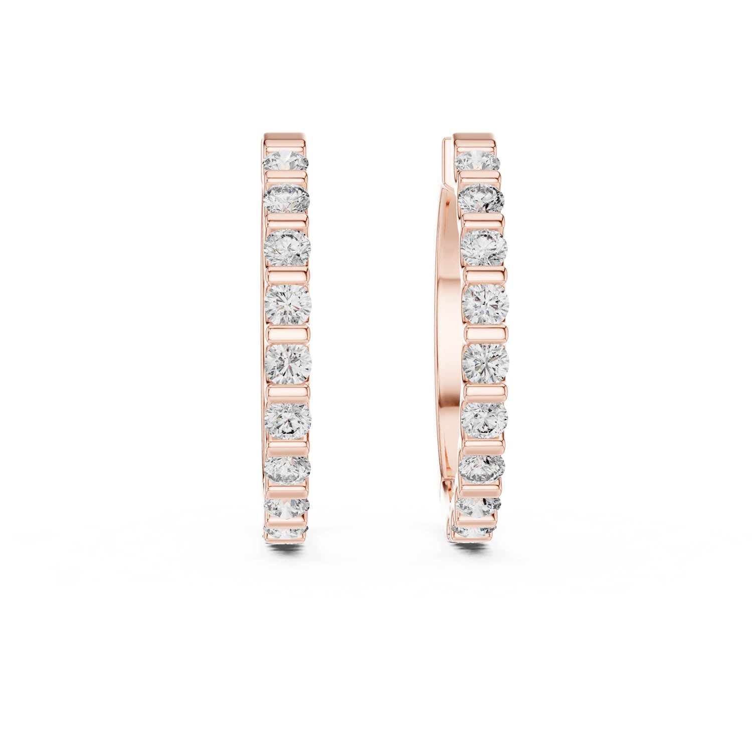 .60 Ct. Diamond Hoop Earrings with Shared Prong Setting (362) 12