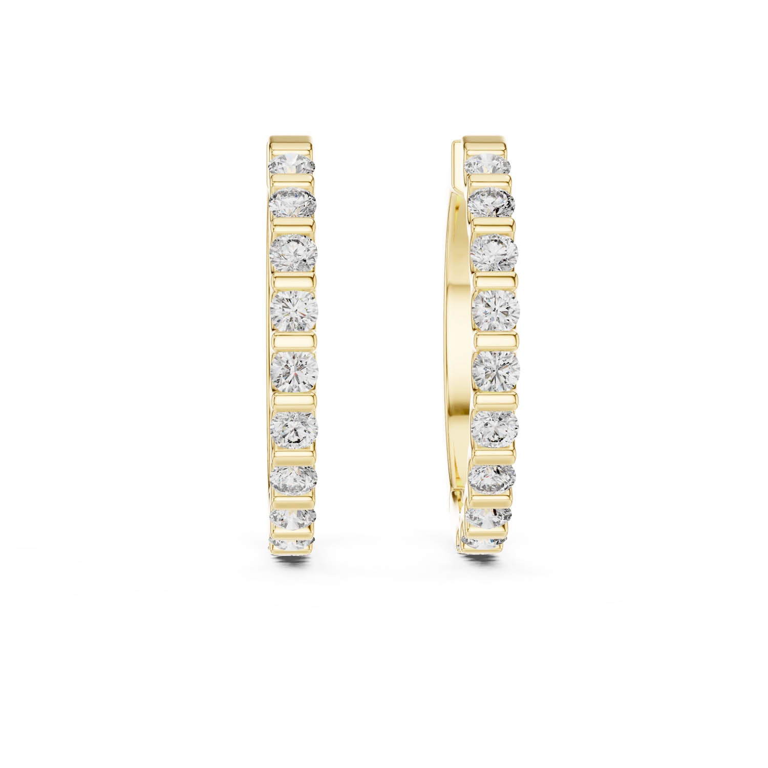 .60 Ct. Diamond Hoop Earrings with Shared Prong Setting (362) 8