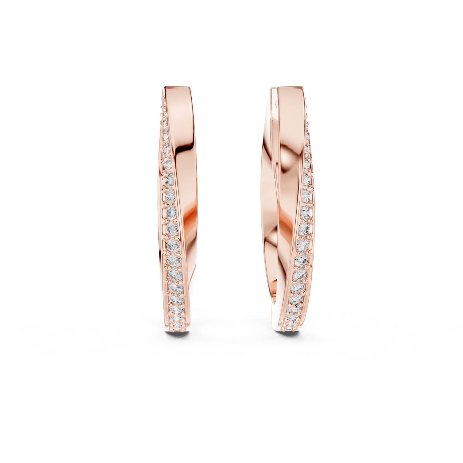 .38 Ct. Modern Diamond Accent Hoop Earrings with Polished Finish (368) 6
