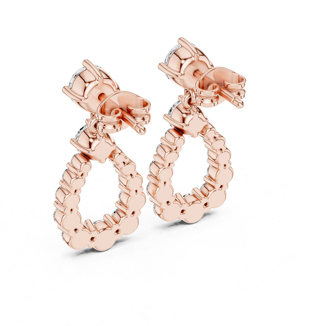 3.27 Ct. Diamond Teardrop Halo Drop Earrings (386) 9