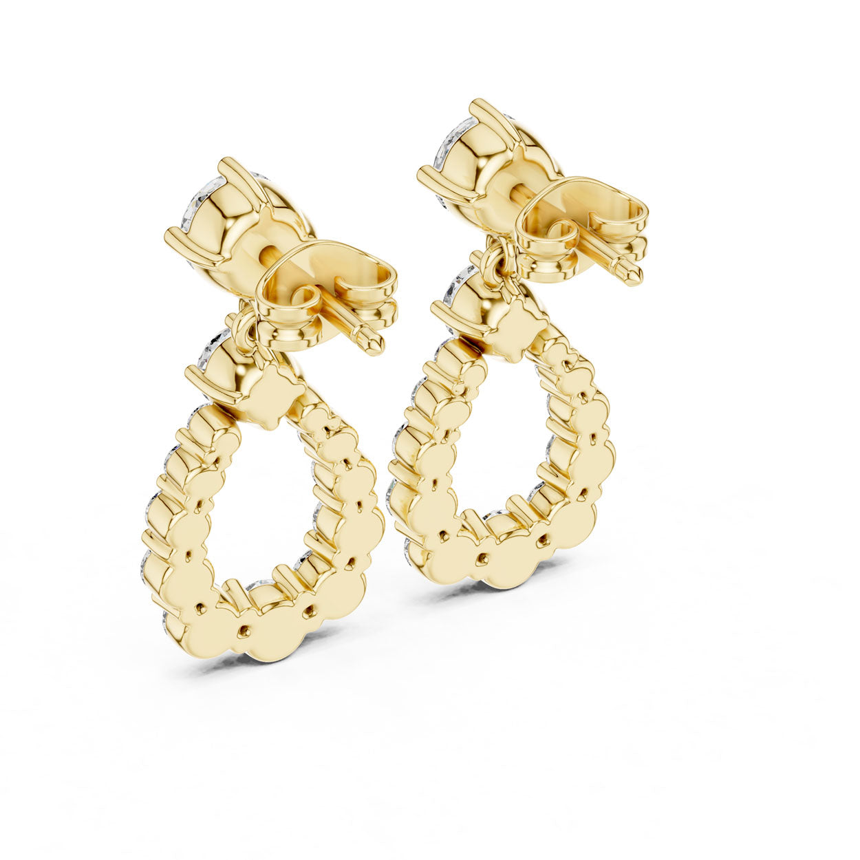 3.27 Ct. Diamond Teardrop Halo Drop Earrings (386) 3