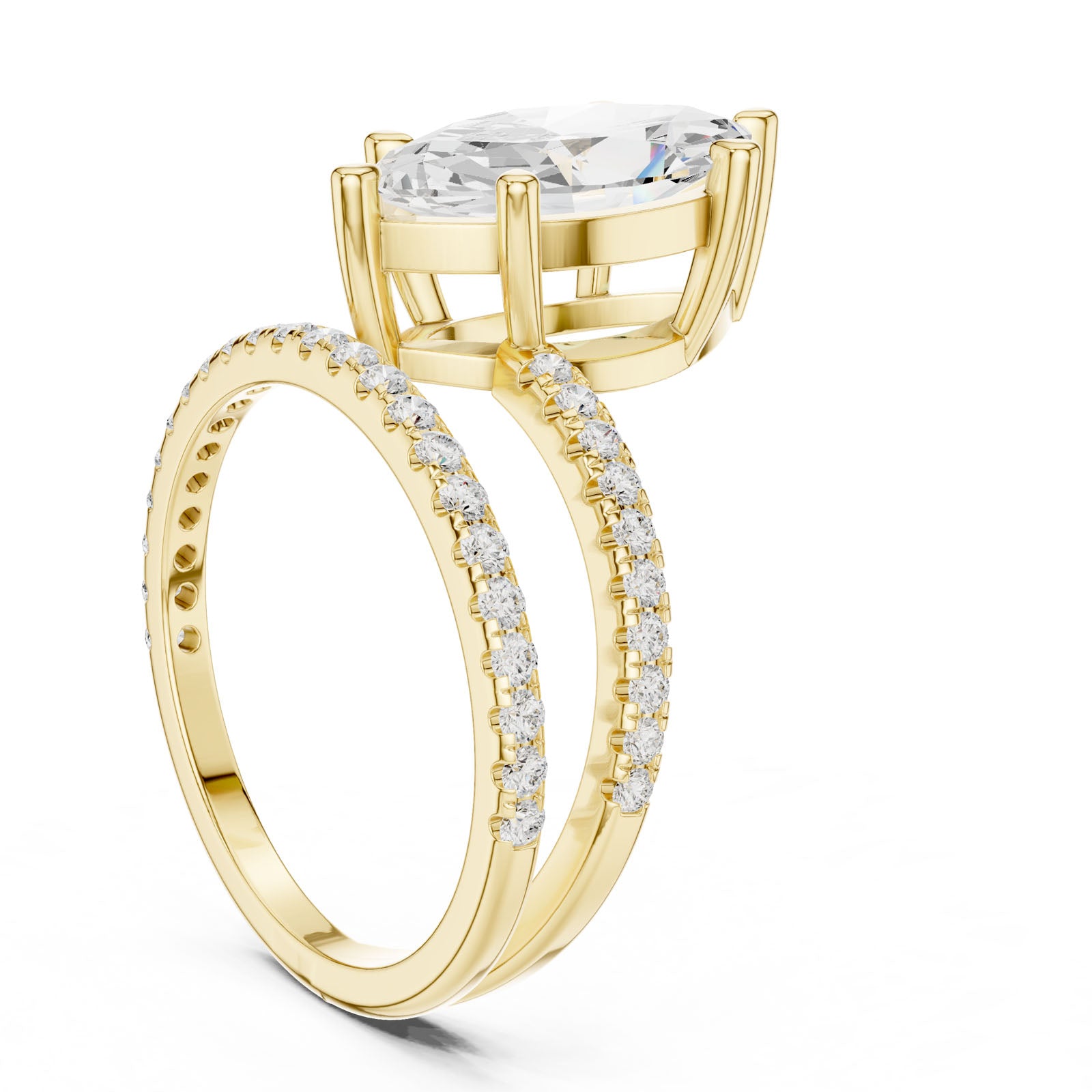 3.38 Ct. Classic Marquise Diamond Ring with Double Pavé Split Band (39 MQ) 6