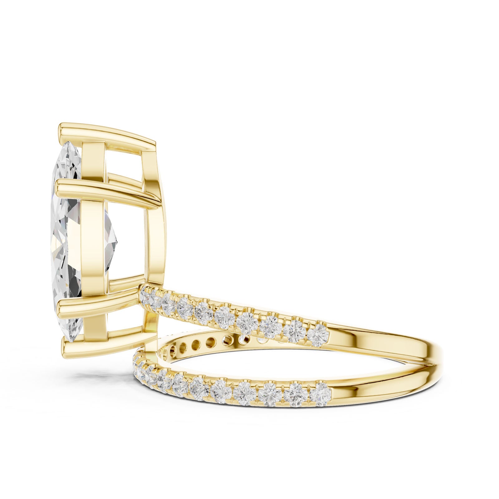 3.38 Ct. Classic Marquise Diamond Ring with Double Pavé Split Band (39 MQ) 9