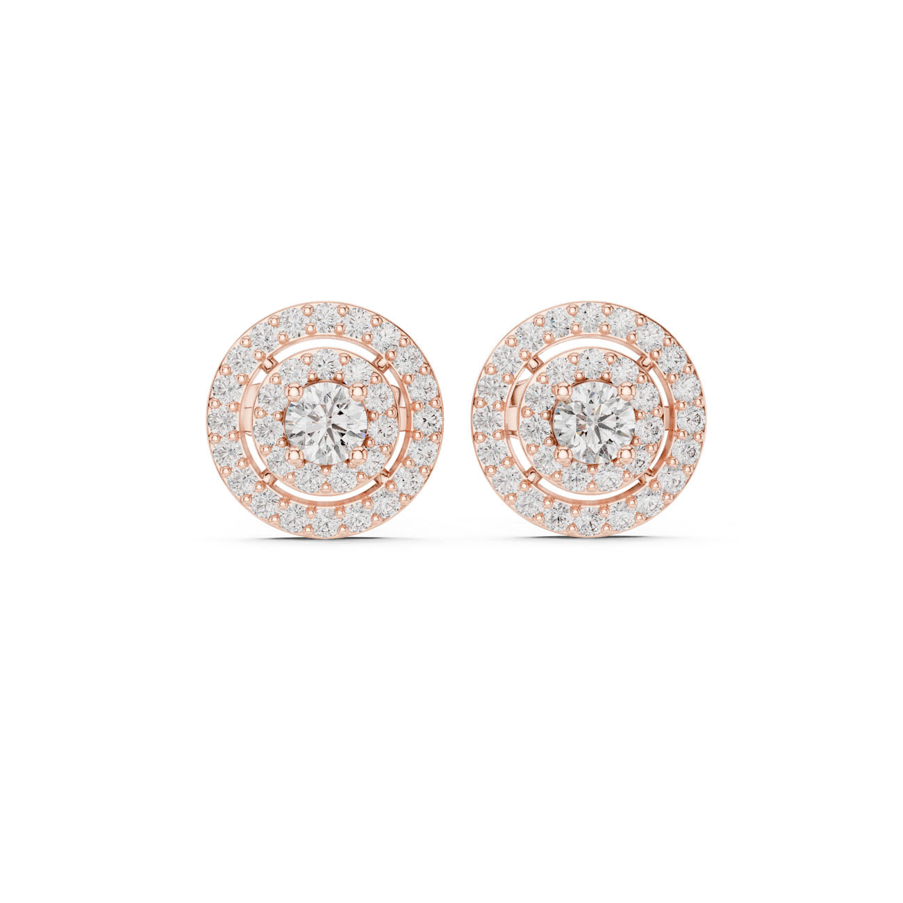 .60 Ct. Round Diamond Double Halo Earrings (3#10008E_120_A_S) 5