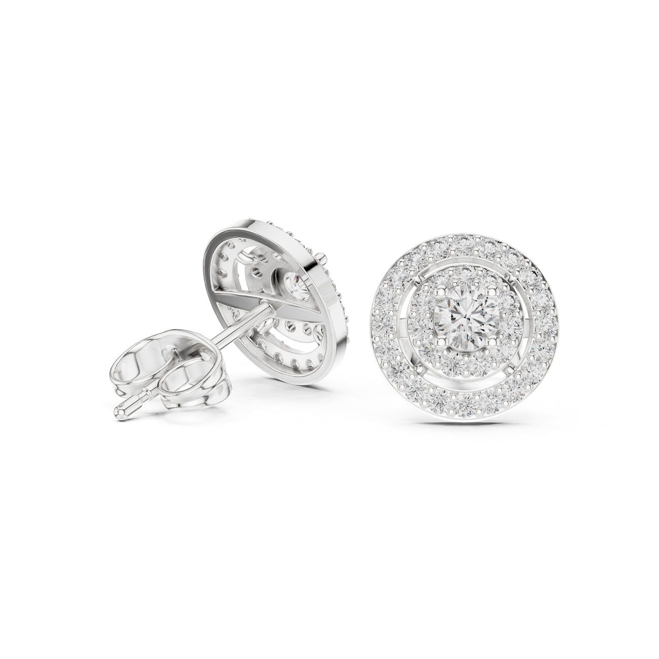.60 Ct. Round Diamond Double Halo Earrings (3#10008E_120_A_S) 9