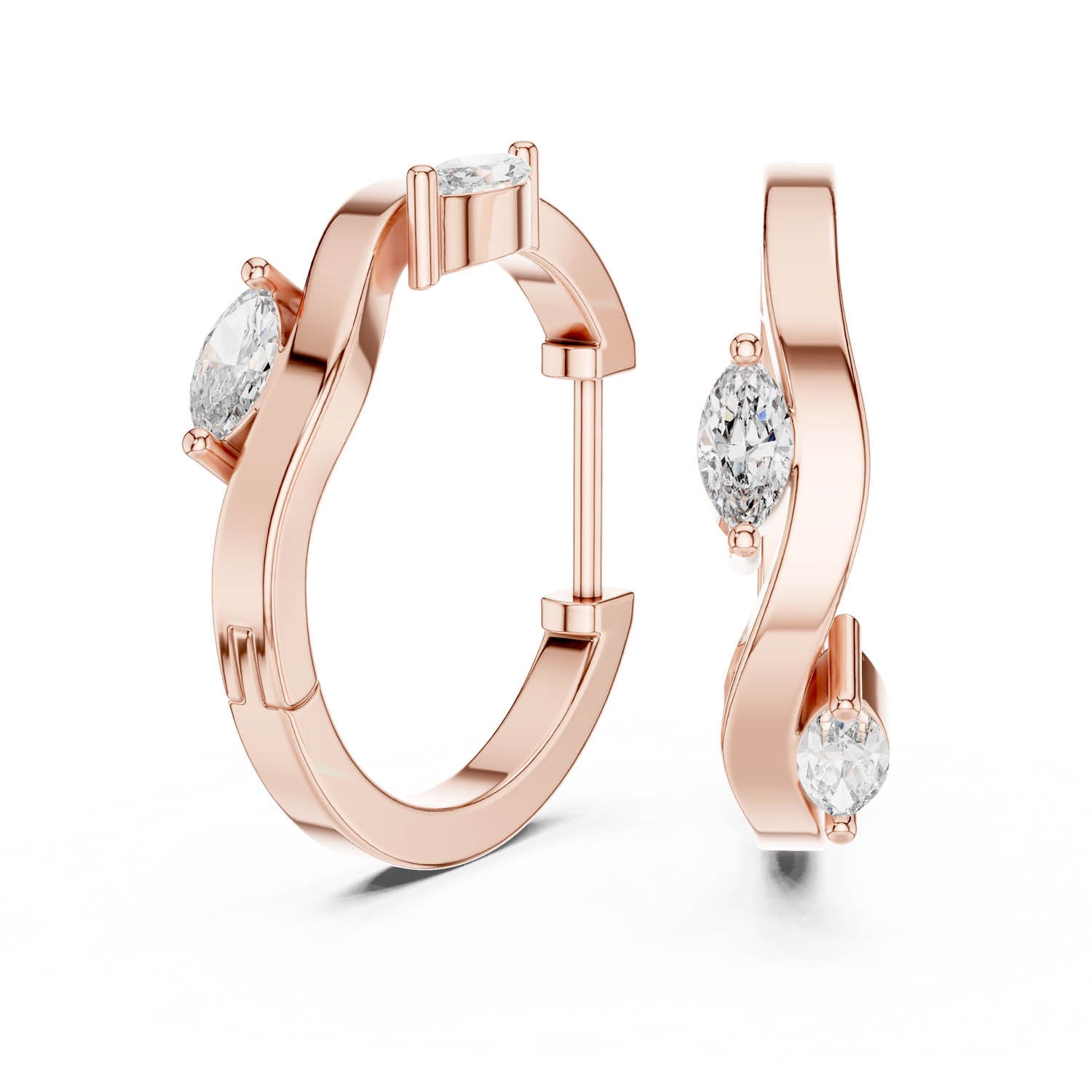 .25 Ct. Marquise Diamond Hoop Earrings (415)