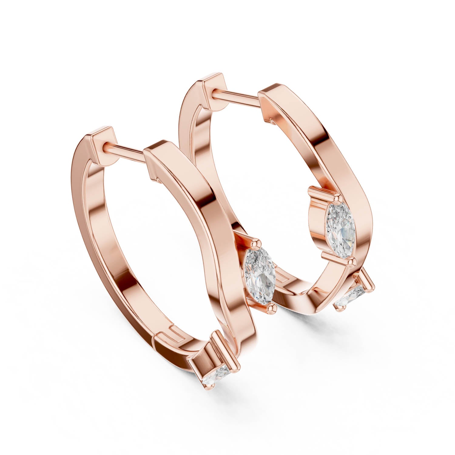 .25 Ct. Marquise Diamond Hoop Earrings (415) 3