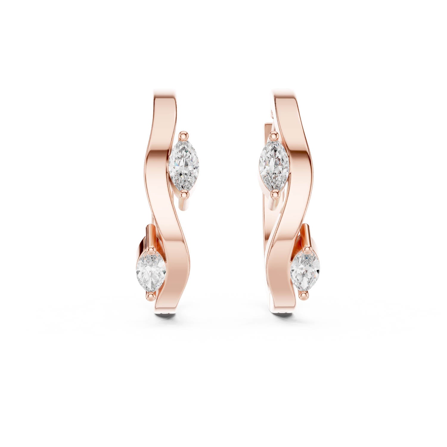 .25 Ct. Marquise Diamond Hoop Earrings (415) 5
