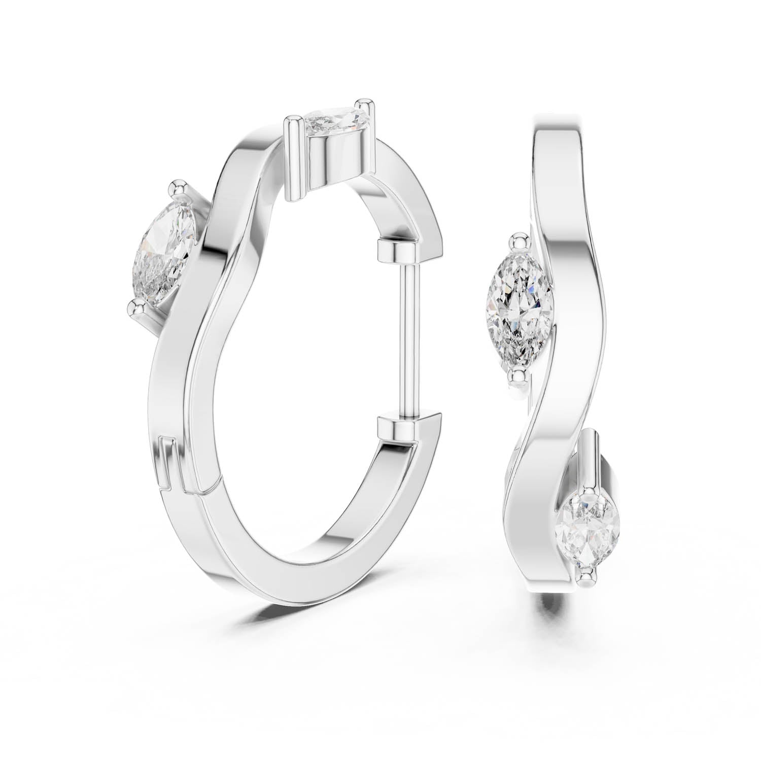 .25 Ct. Marquise Diamond Hoop Earrings (415) 6
