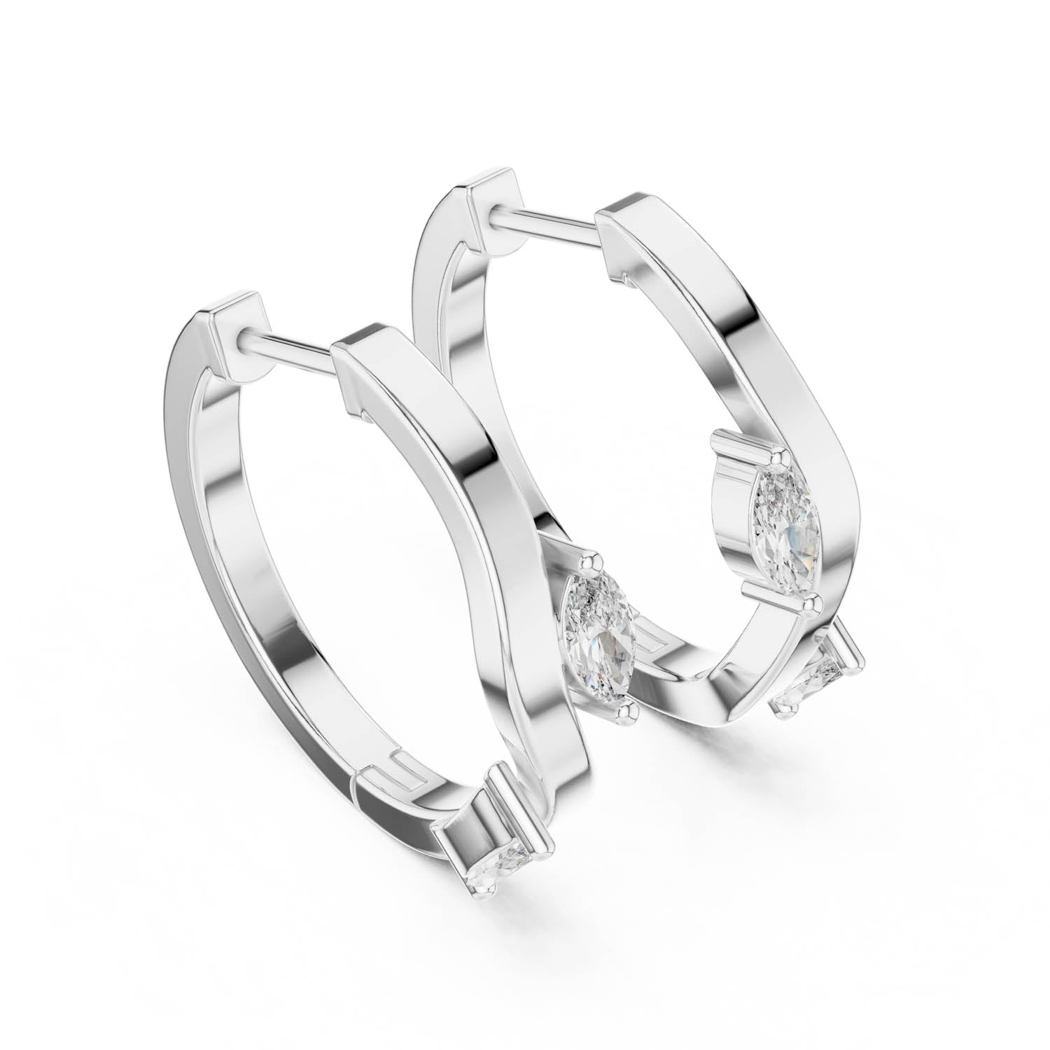 .25 Ct. Marquise Diamond Hoop Earrings (415) 7