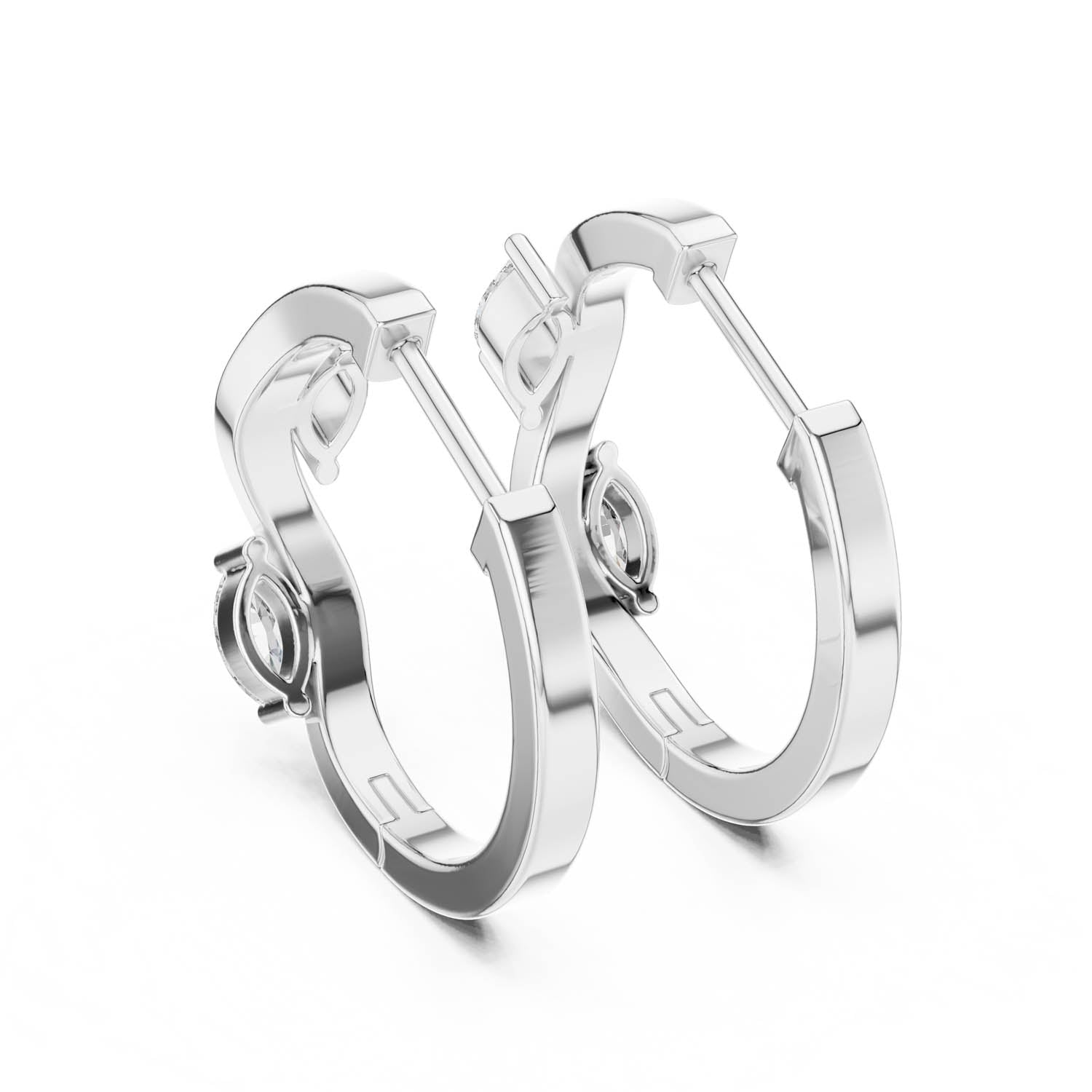 .25 Ct. Marquise Diamond Hoop Earrings (415) 8