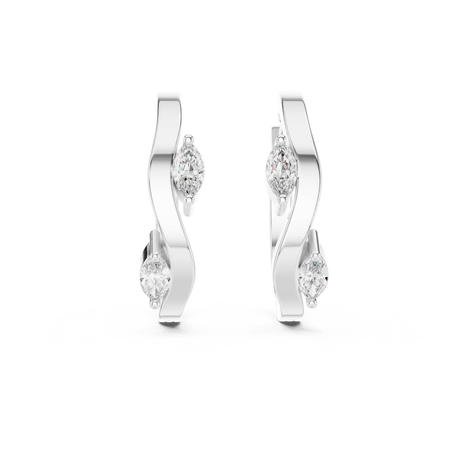 .25 Ct. Marquise Diamond Hoop Earrings (415)