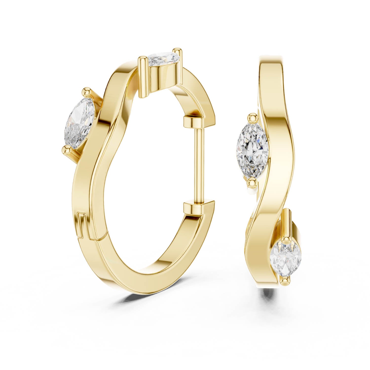 .25 Ct. Marquise Diamond Hoop Earrings (415) 9