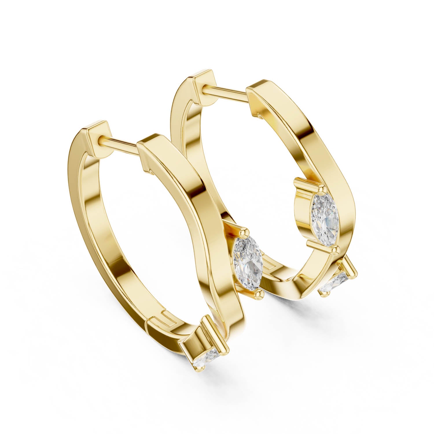.25 Ct. Marquise Diamond Hoop Earrings (415) 10