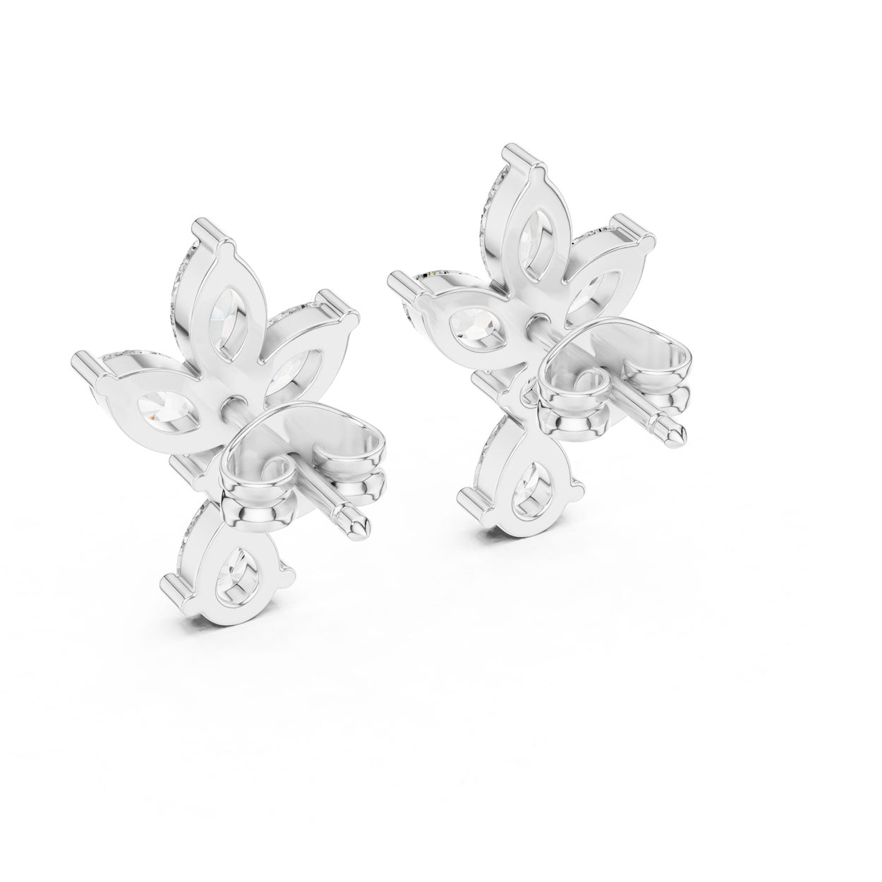 1.54 Ct. Marquise & Pear Diamond Floral Drop Earrings (423) 8