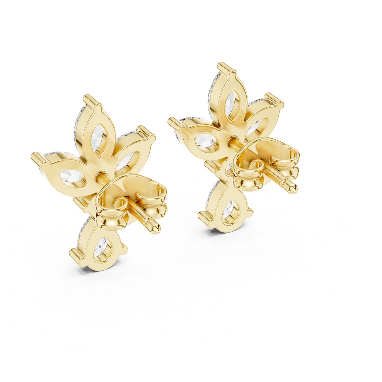 1.54 Ct. Marquise & Pear Diamond Floral Drop Earrings (423) 3