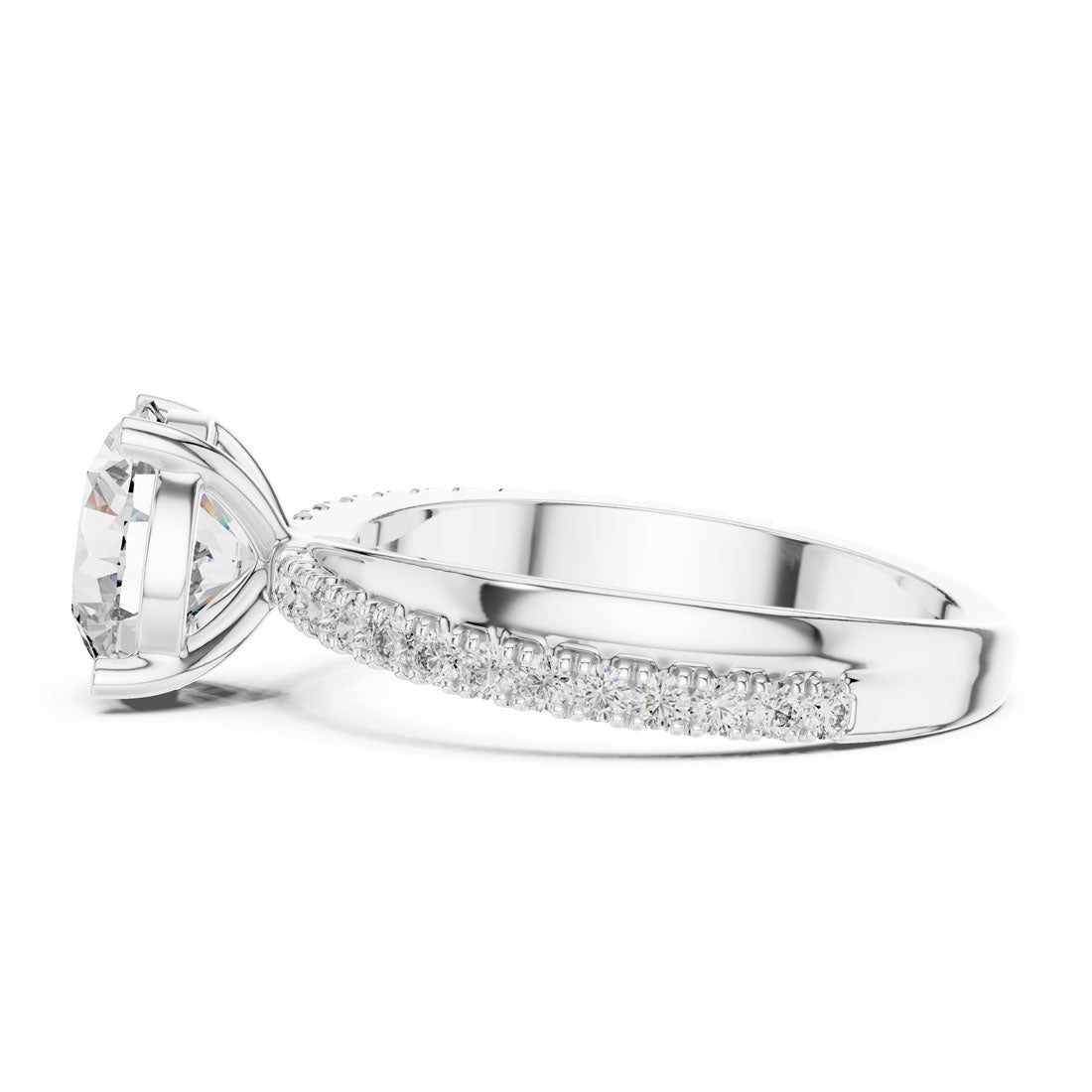 2.41 Ct. Round Cut Engagement Ring with Pavé Diamond Band (425) 9