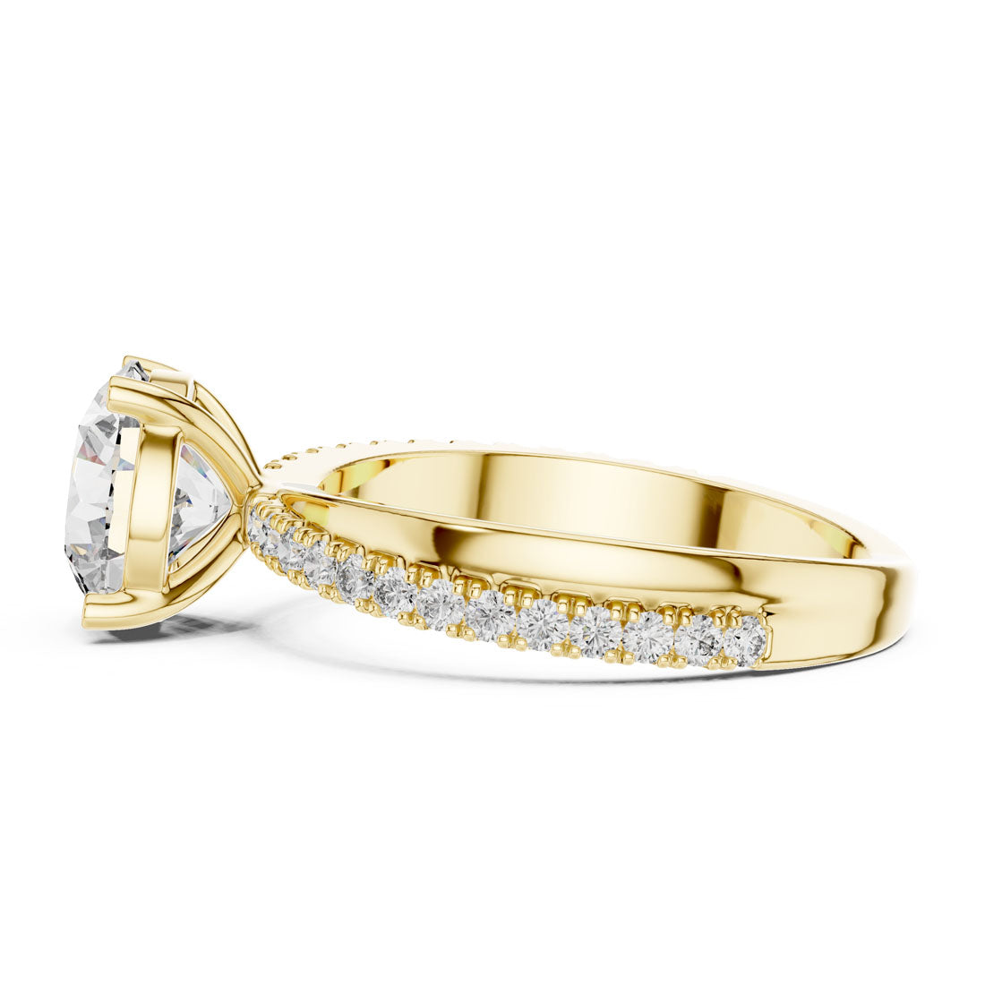 2.41 Ct. Round Cut Engagement Ring with Pavé Diamond Band (425) 4