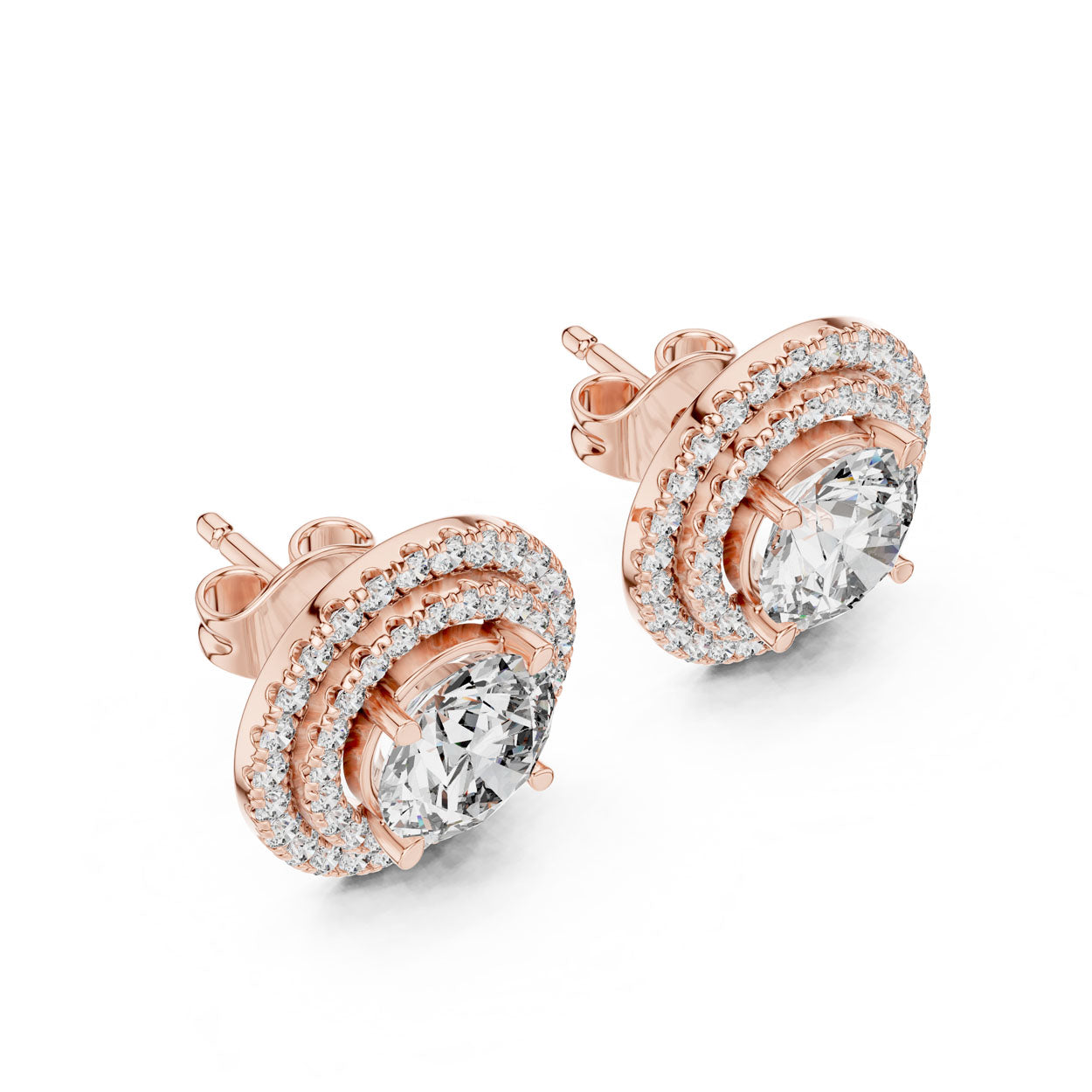 2.68 Ct. Double Halo Diamond Earrings (429) 6