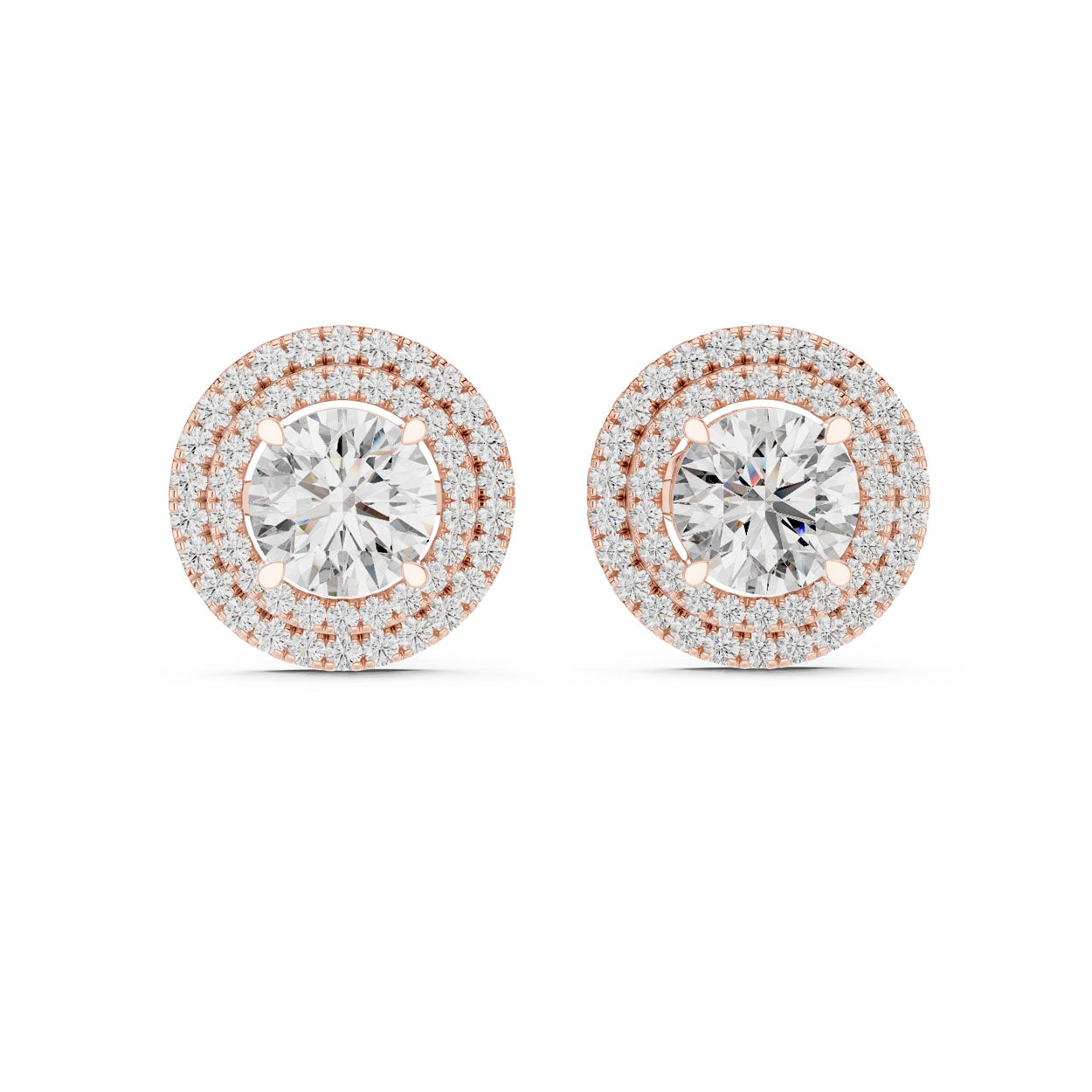 2.68 Ct. Double Halo Diamond Earrings (429) 5