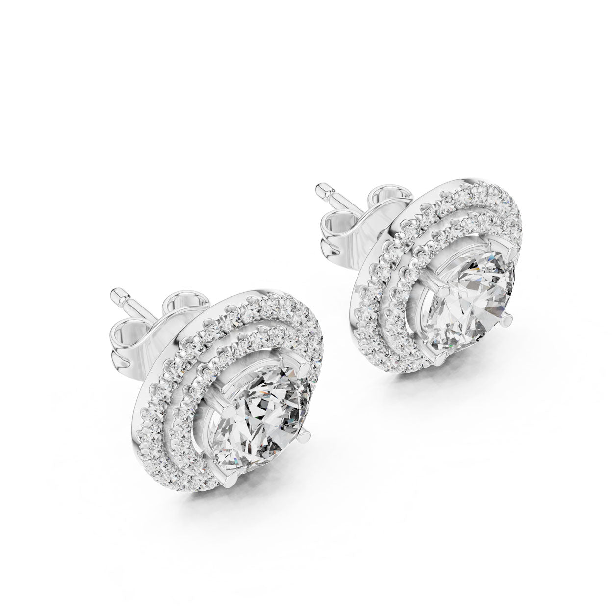 2.68 Ct. Double Halo Diamond Earrings (429) 9