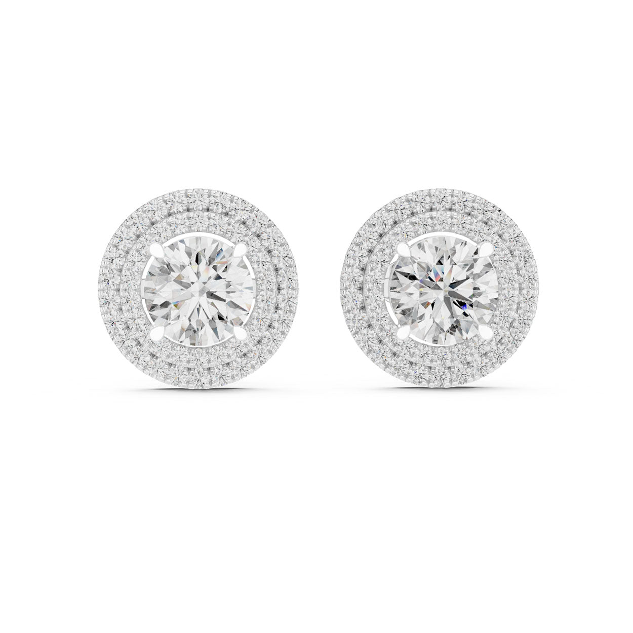 2.68 Ct. Double Halo Diamond Earrings (429)
