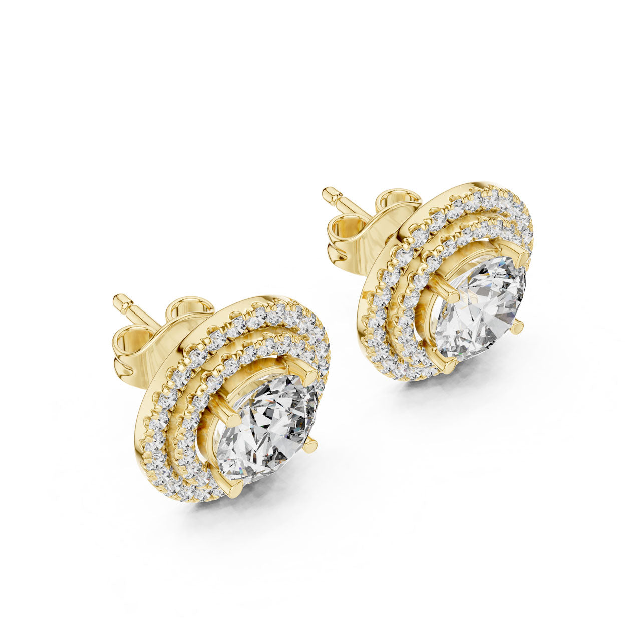 2.68 Ct. Double Halo Diamond Earrings (429)