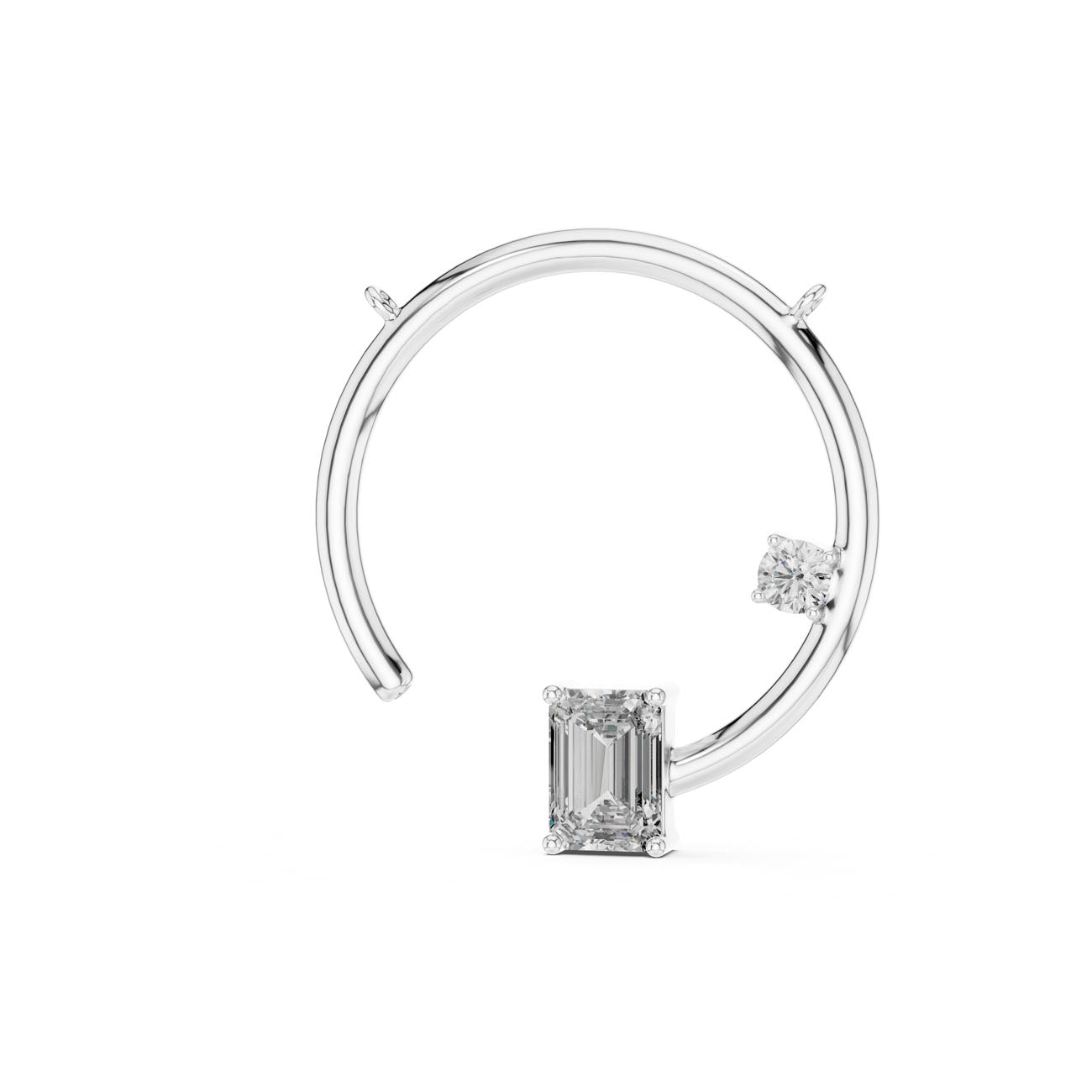 1.00 Ct. Emerald-Cut Diamond Circle Pendant Necklace (42#360008N) 14