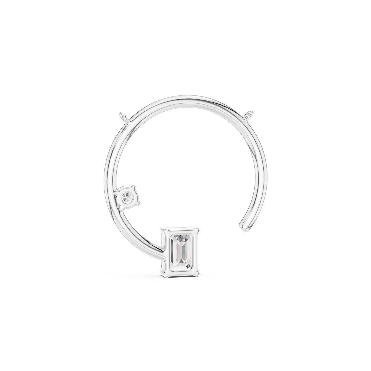 1.00 Ct. Emerald-Cut Diamond Circle Pendant Necklace (42#360008N)