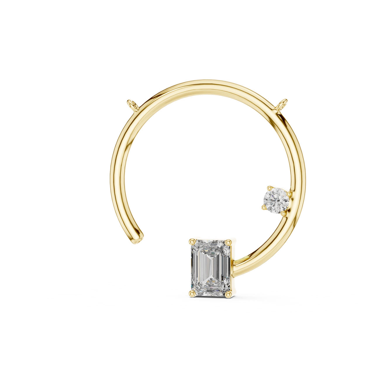 1.00 Ct. Emerald-Cut Diamond Circle Pendant Necklace (42#360008N) 5