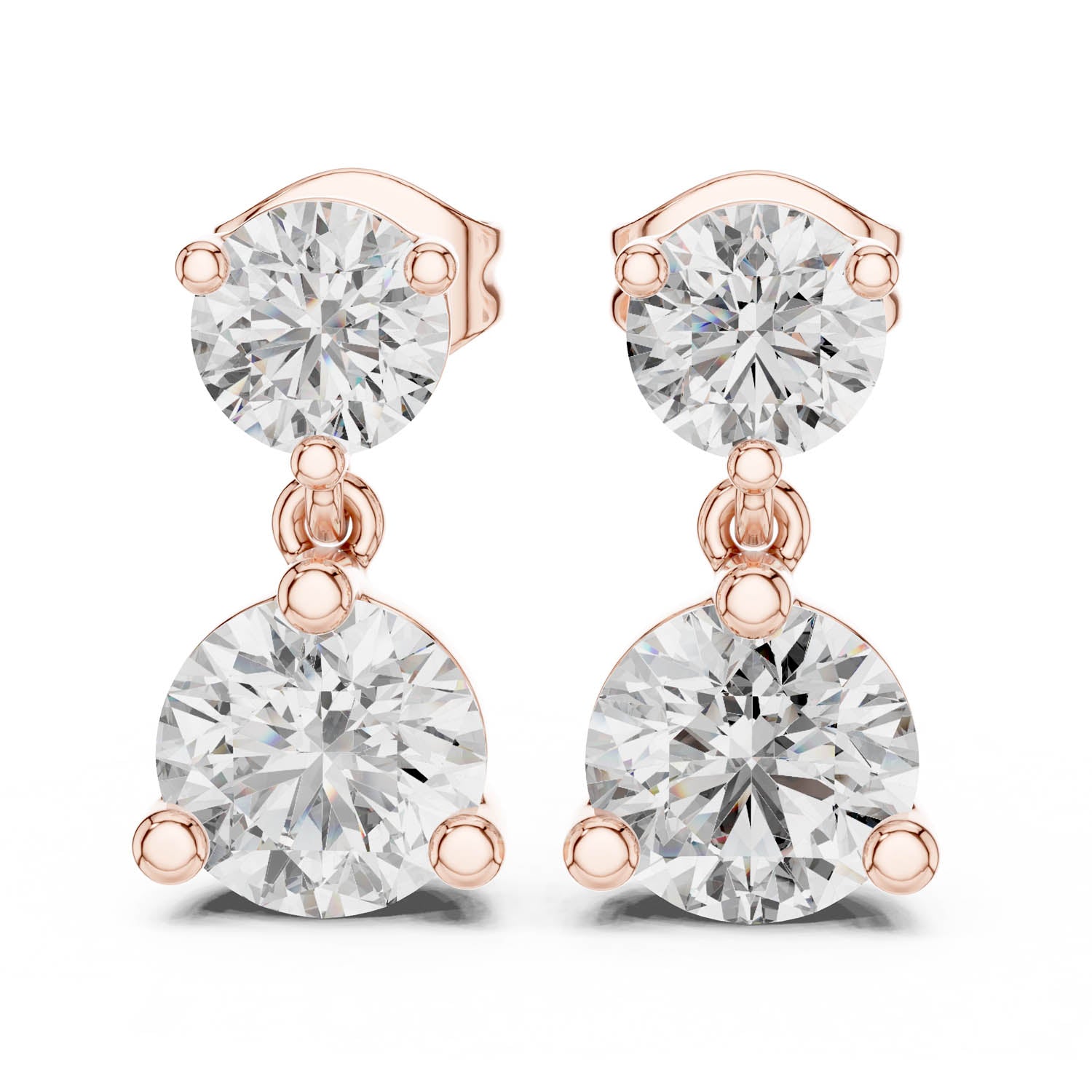 3.00 Ct. Round Diamond Drop Earrings with Round Diamond Accents (430) 9