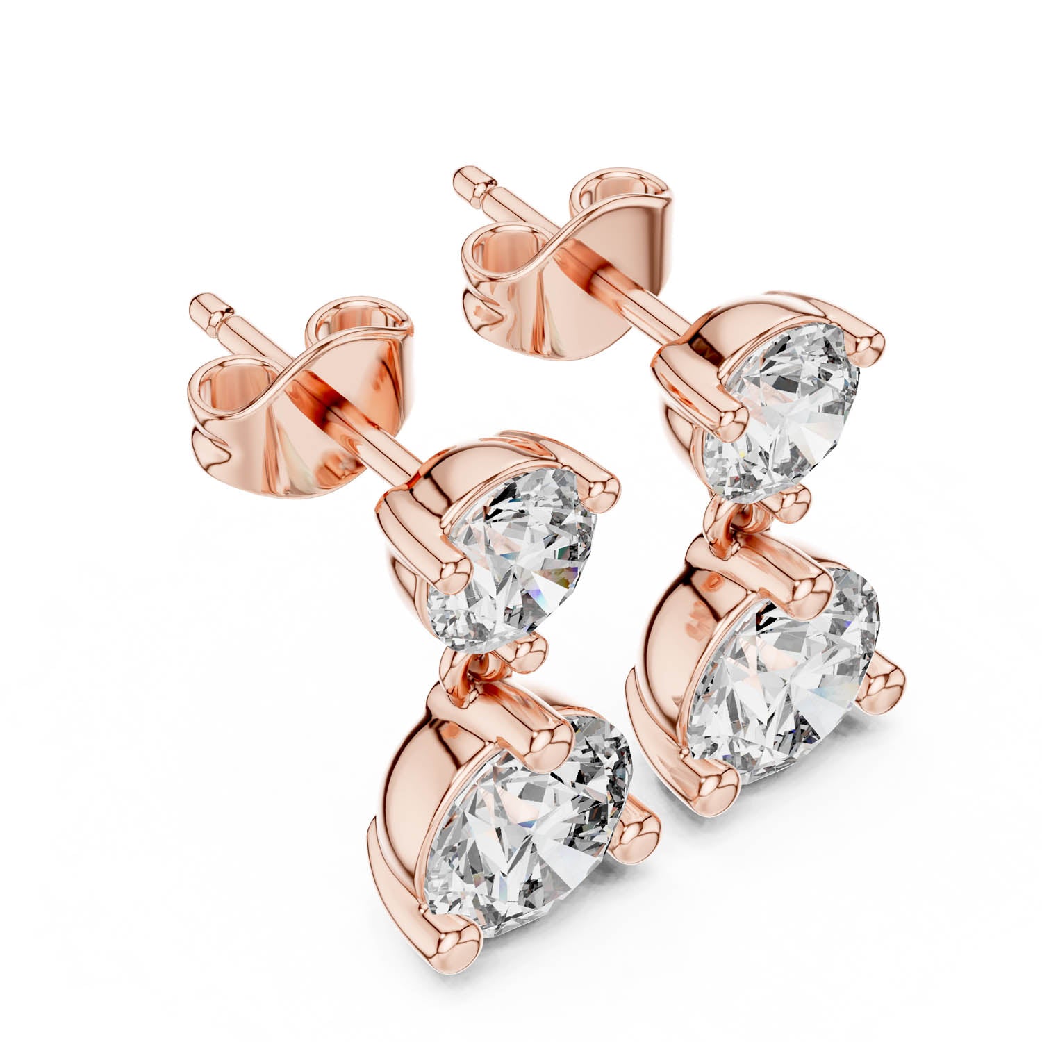 3.00 Ct. Round Diamond Drop Earrings with Round Diamond Accents (430) 10