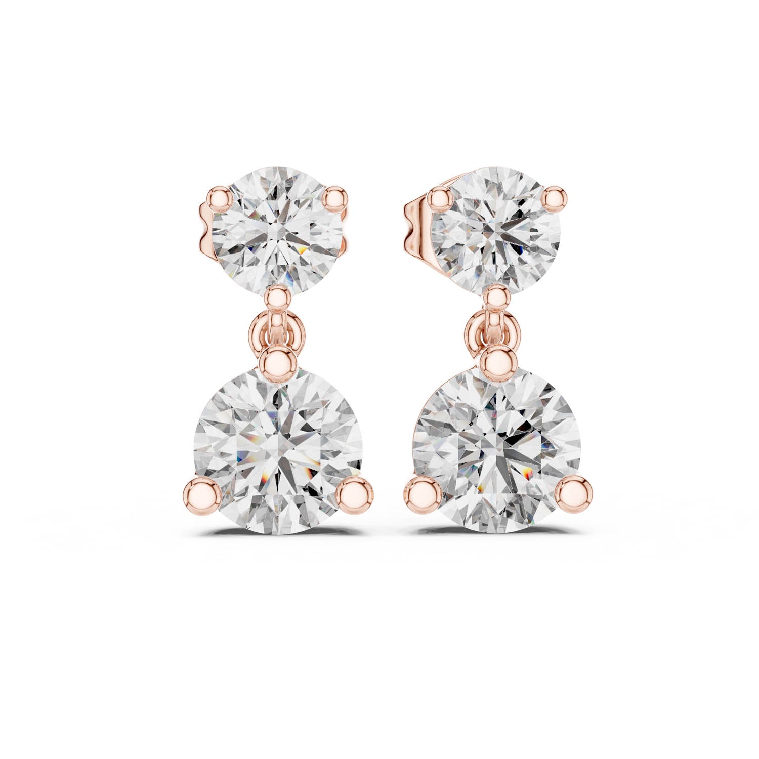 3.00 Ct. Round Diamond Drop Earrings with Round Diamond Accents (430) 12