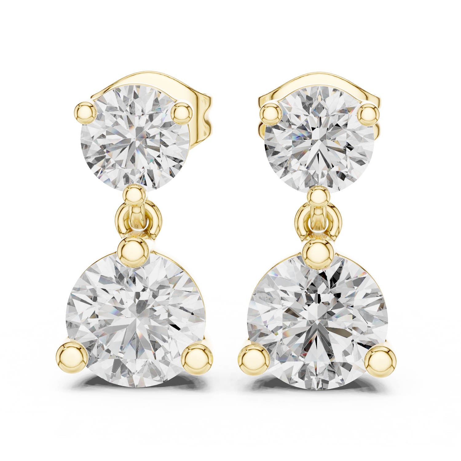 3.00 Ct. Round Diamond Drop Earrings with Round Diamond Accents (430) 5
