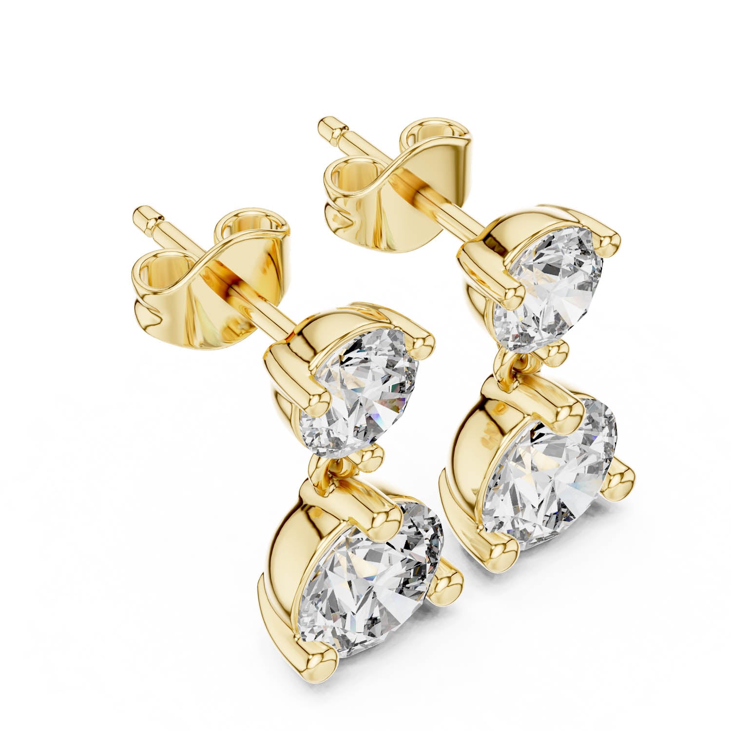 3.00 Ct. Round Diamond Drop Earrings with Round Diamond Accents (430) 6