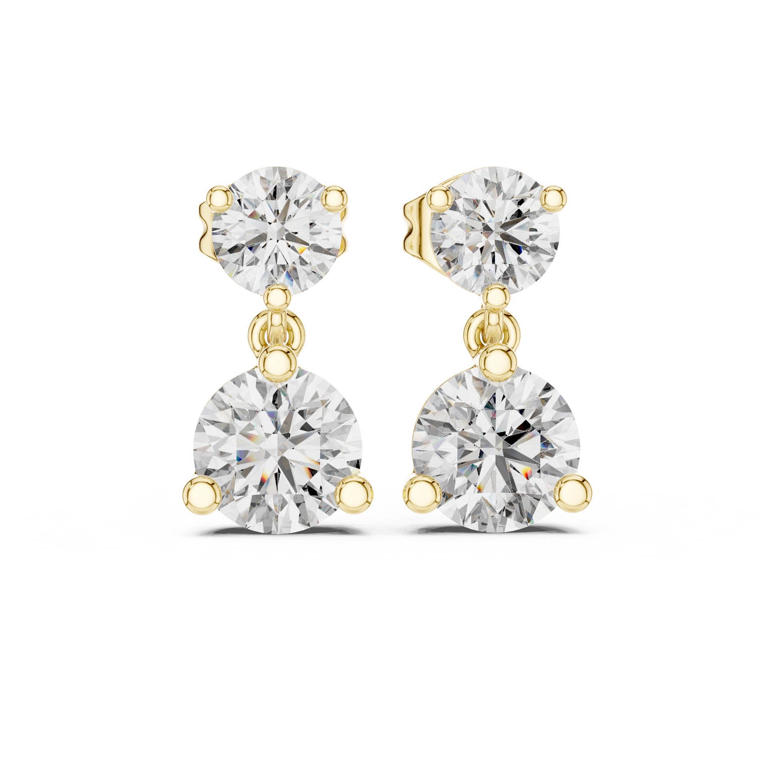 3.00 Ct. Round Diamond Drop Earrings with Round Diamond Accents (430) 8