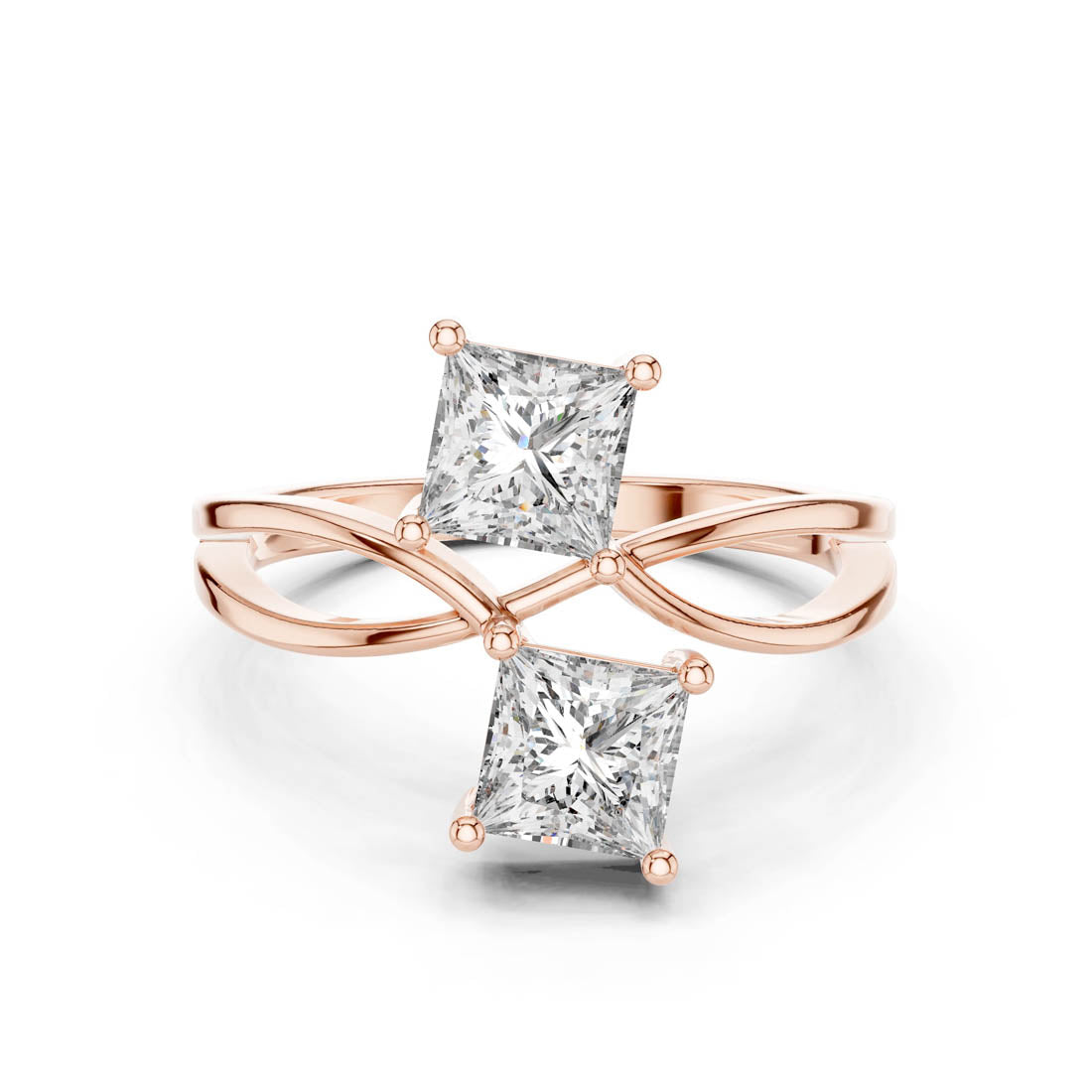 1.30 Ct. Princess Cut Diamond Bypass Ring (444) 5