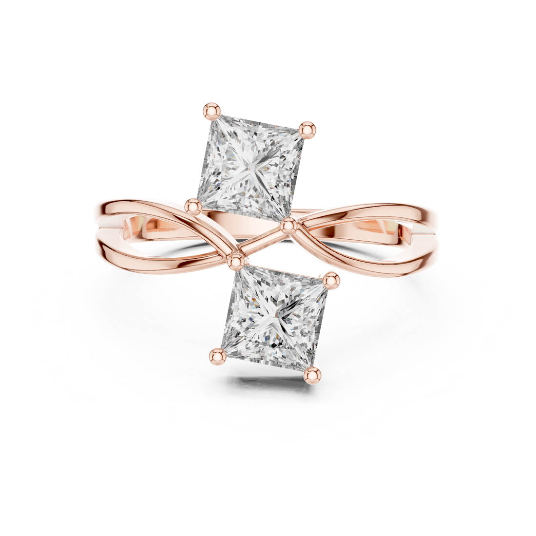 1.30 Ct. Princess Cut Diamond Bypass Ring (444) 9
